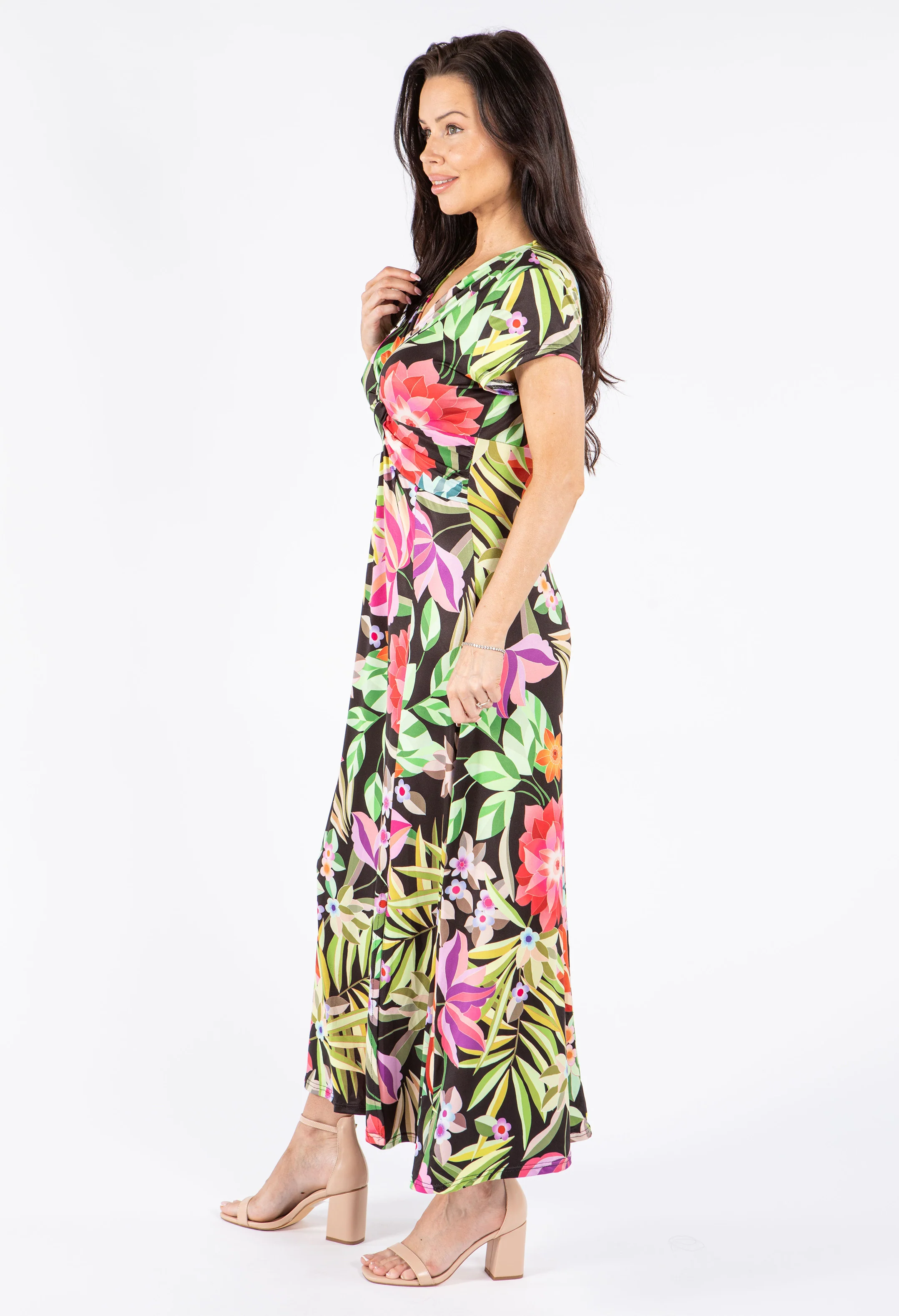 Floral Print Front Knot Dress