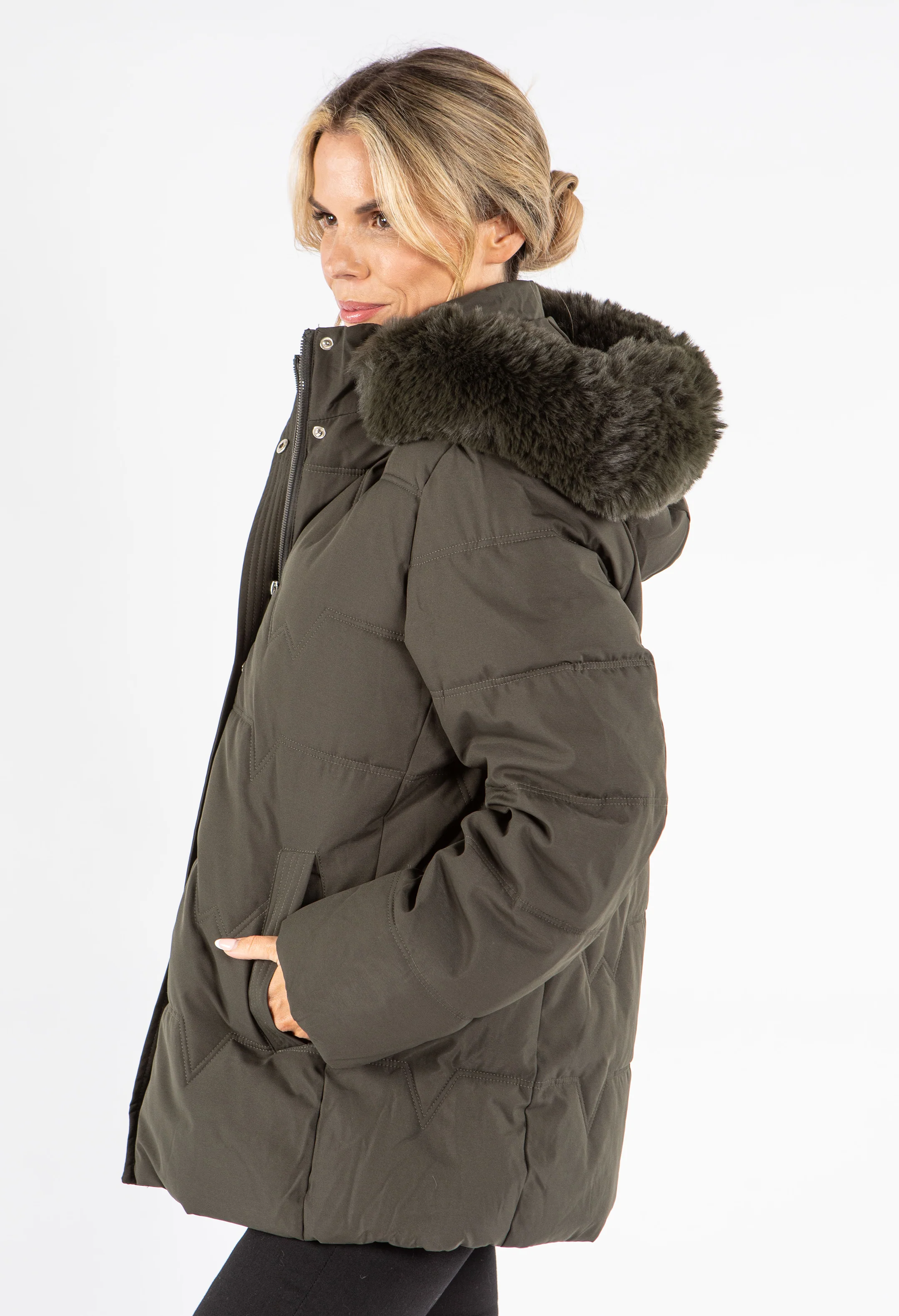 Fur Lined Hooded Coat