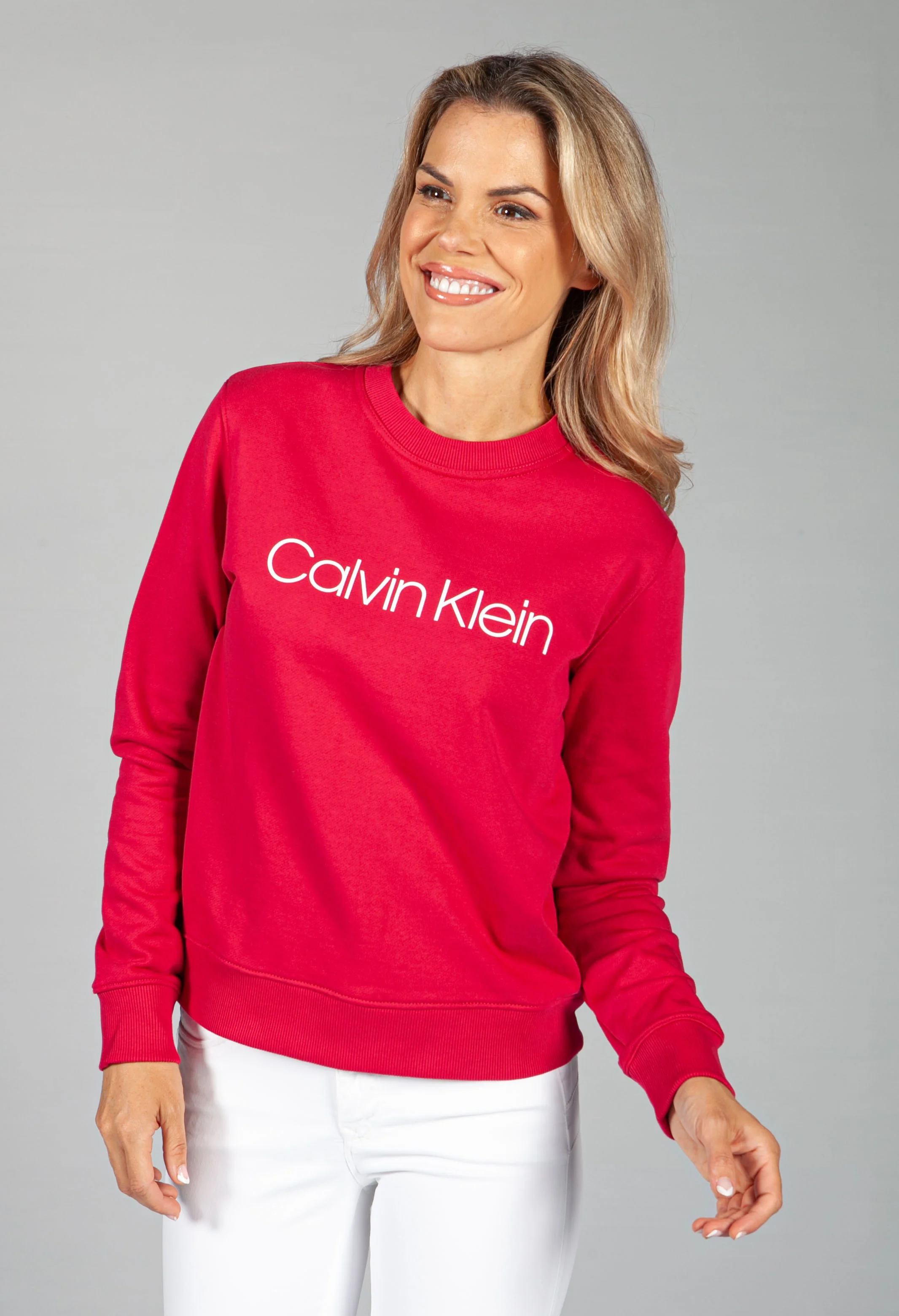 ORGANIC COTTON LOGO SWEATSHIRT IN CERISE
