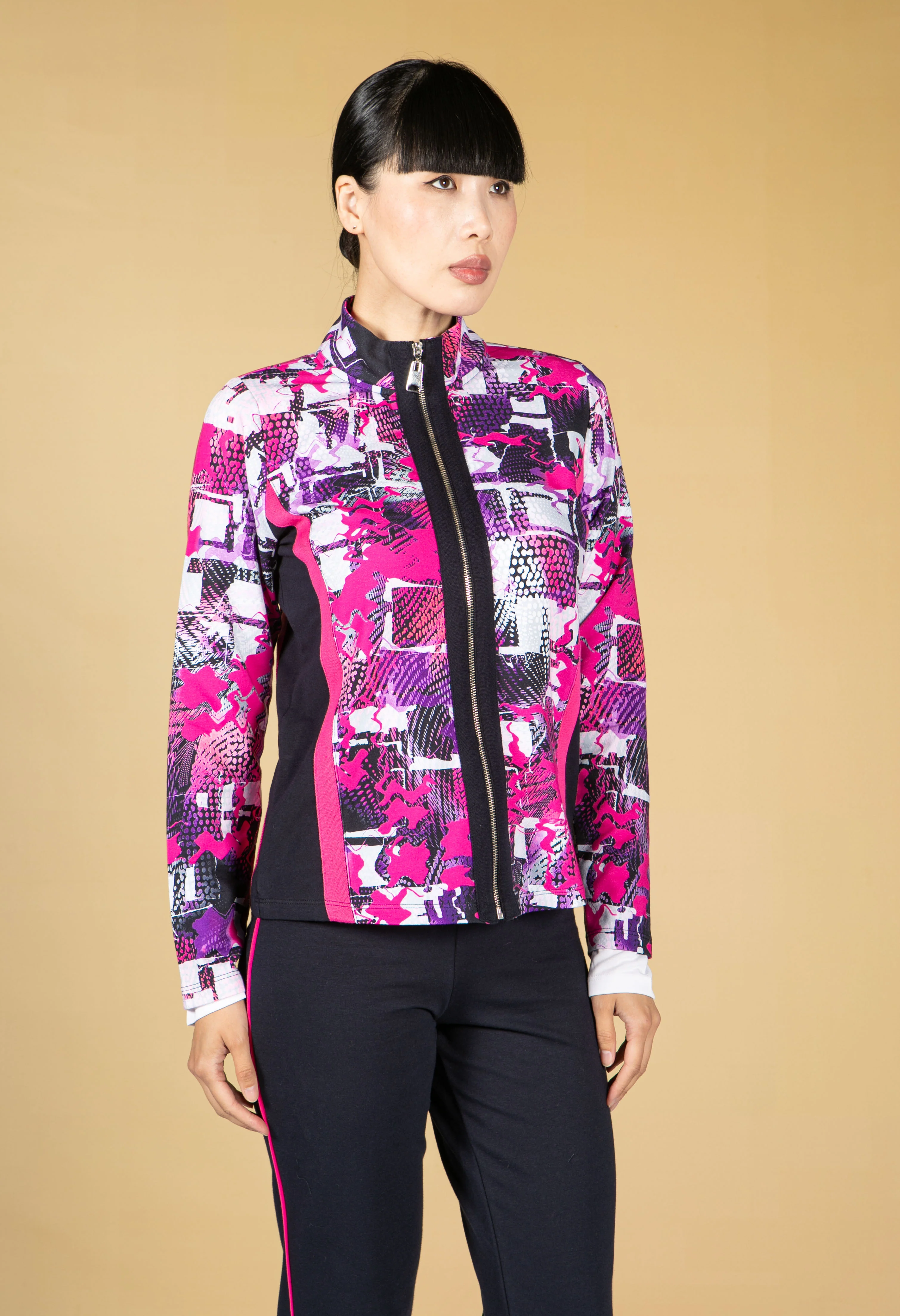 Magenta Graffiti Print Jacket