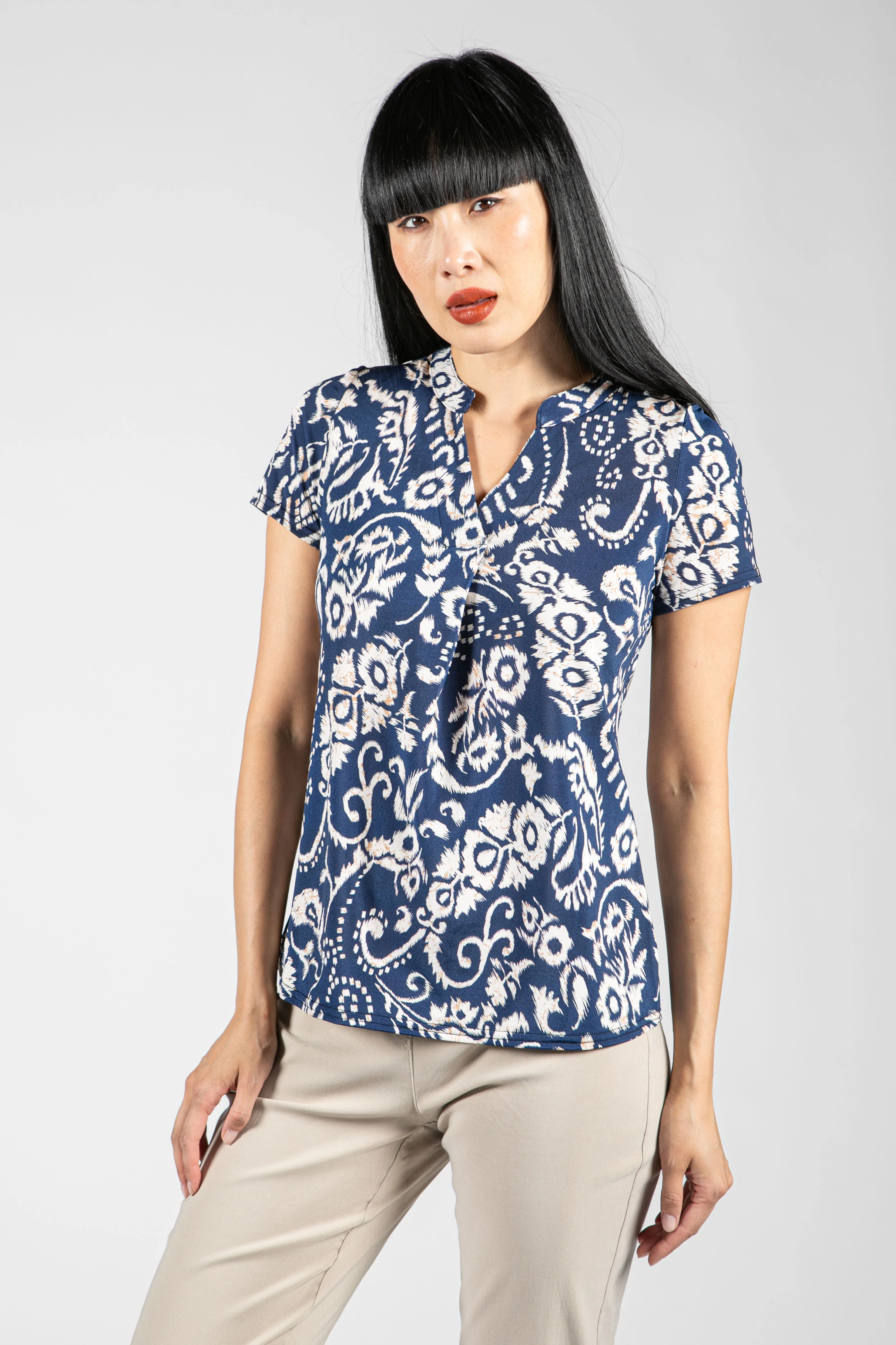 Royal Blossom Print Top