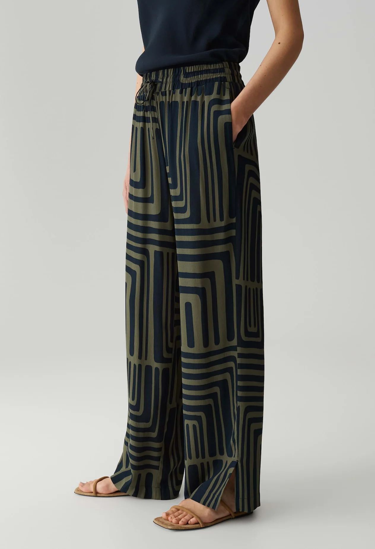 Malotta Abstract Wide Leg Trousers