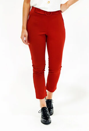 RUST BELTED TROUSERS