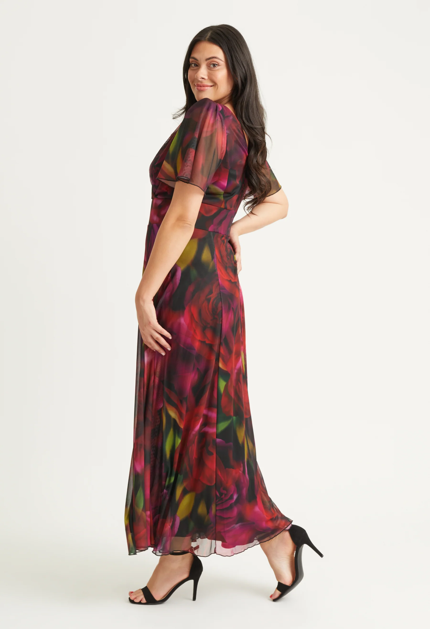 Isabelle Curve+ Angel Sleeve Maxi Dress