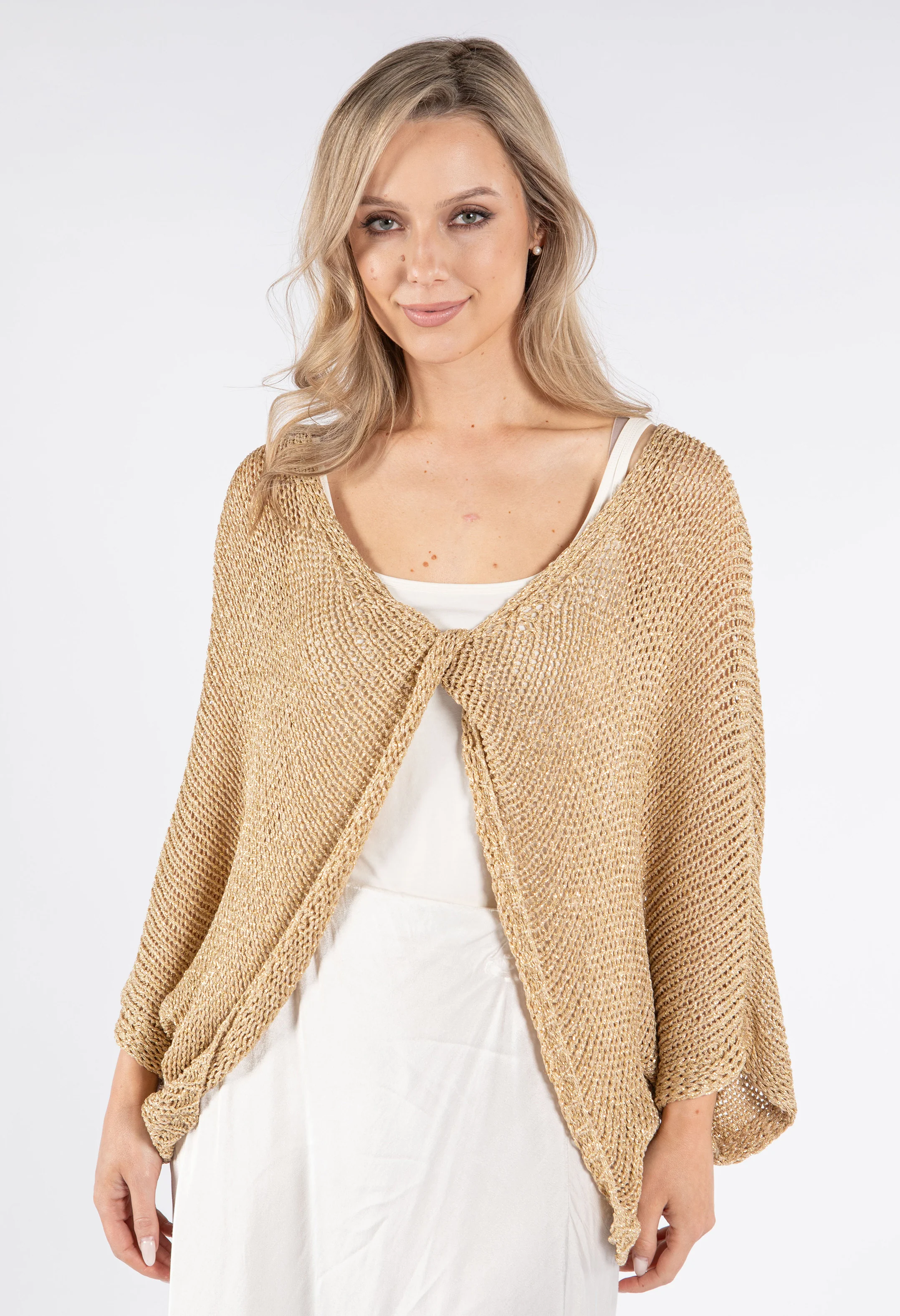 Front Knot Lurex Knit Jumper