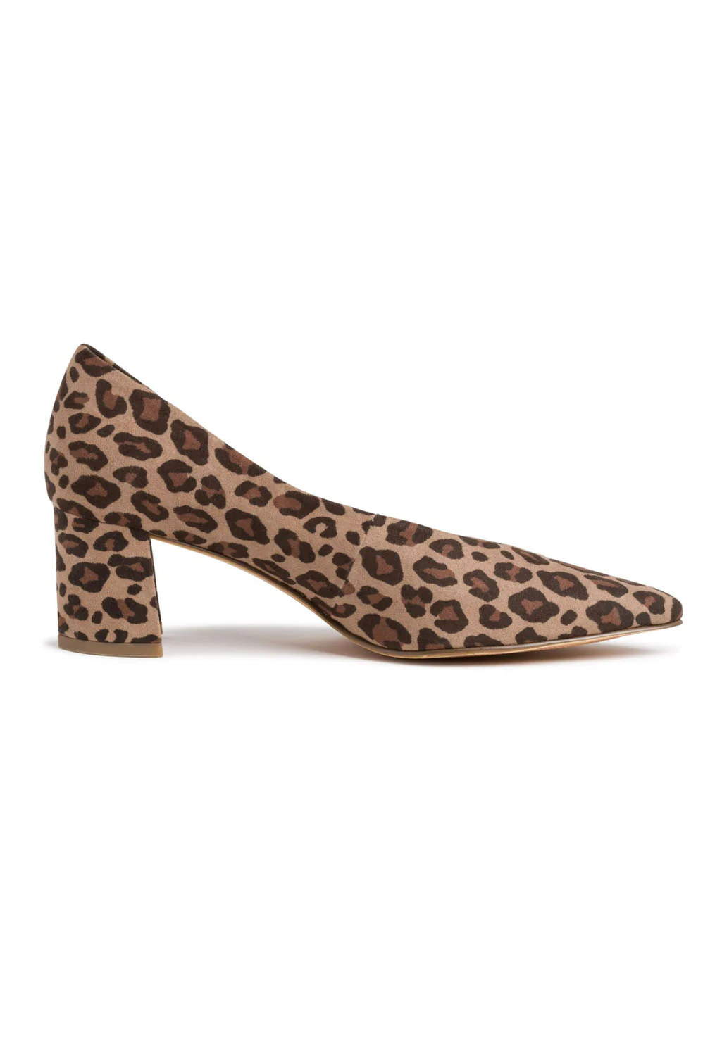 Low Heel Leopard Print Micro Fibre Court Shoe