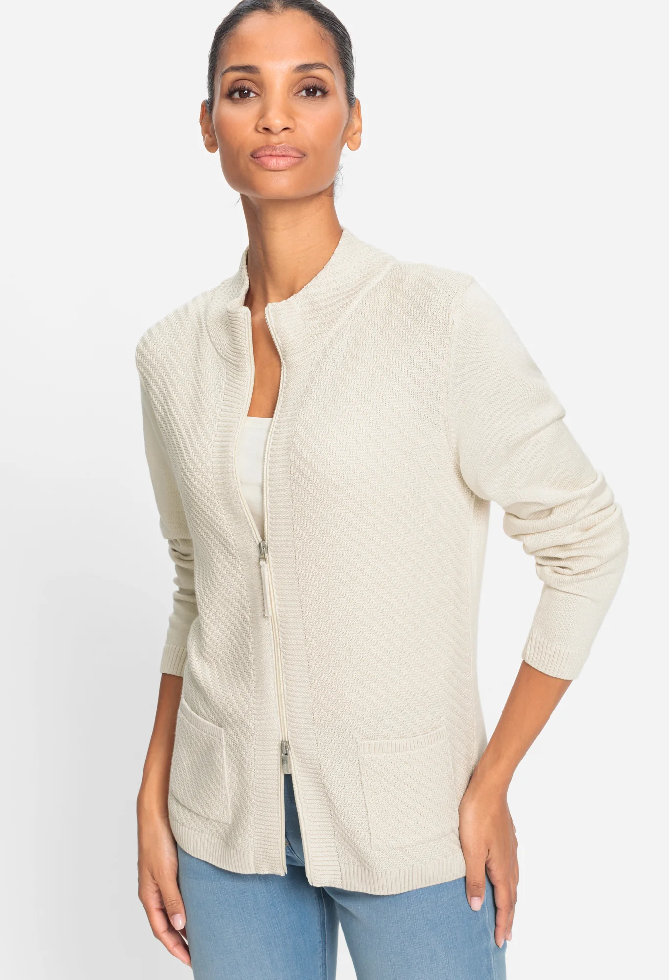 Long Sleeve Zip Knit Cardigan
