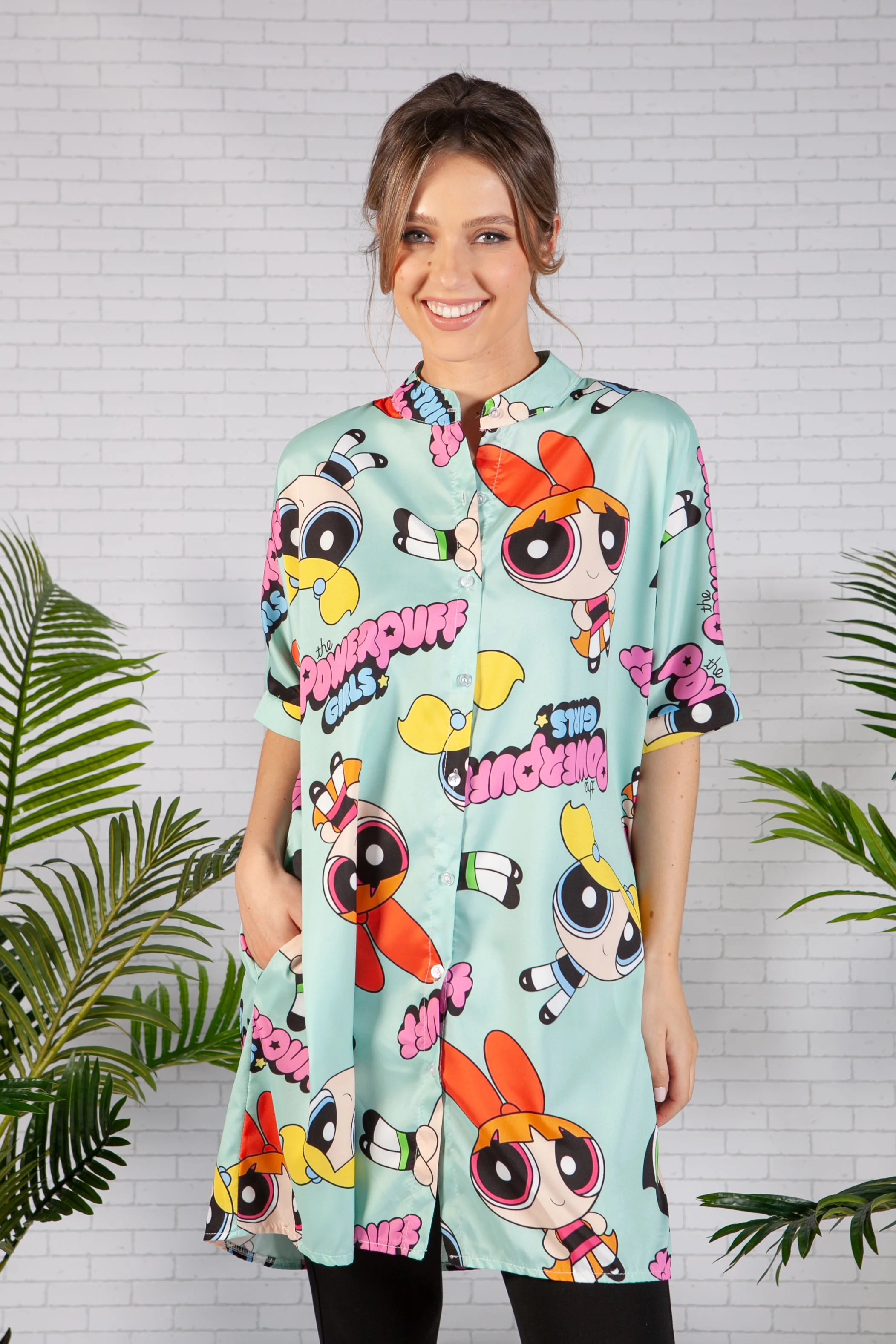 Mint Power Puff Girls Shirt