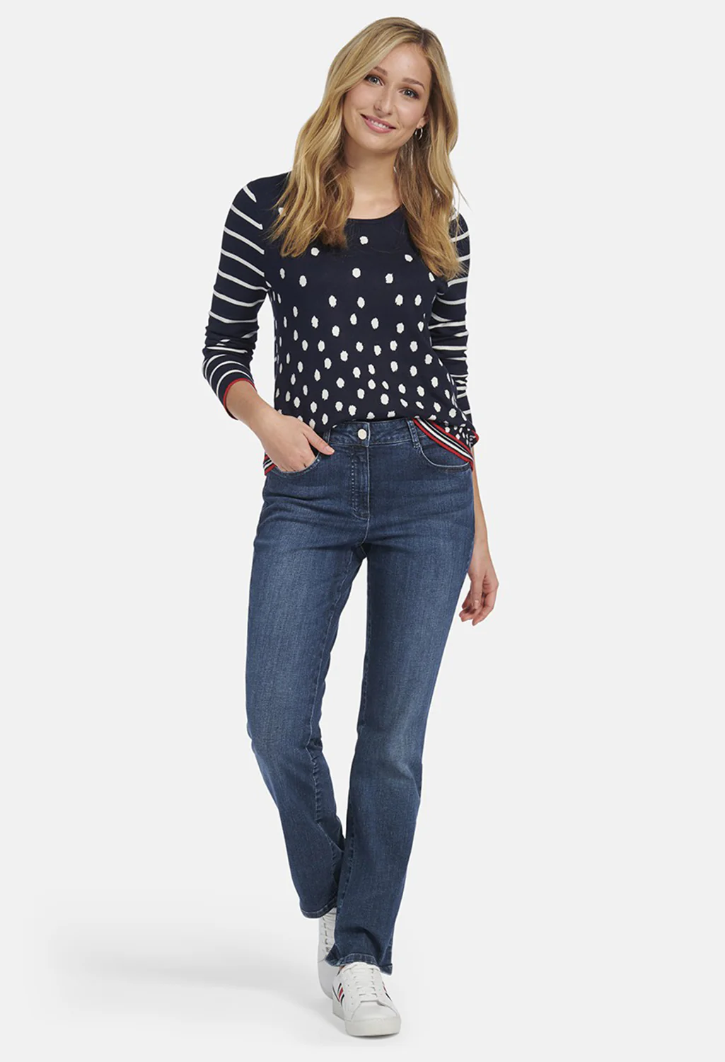 5-POCKET JEANS NORMA WITH METAL APPLICATIONS IN BLUE DENIM