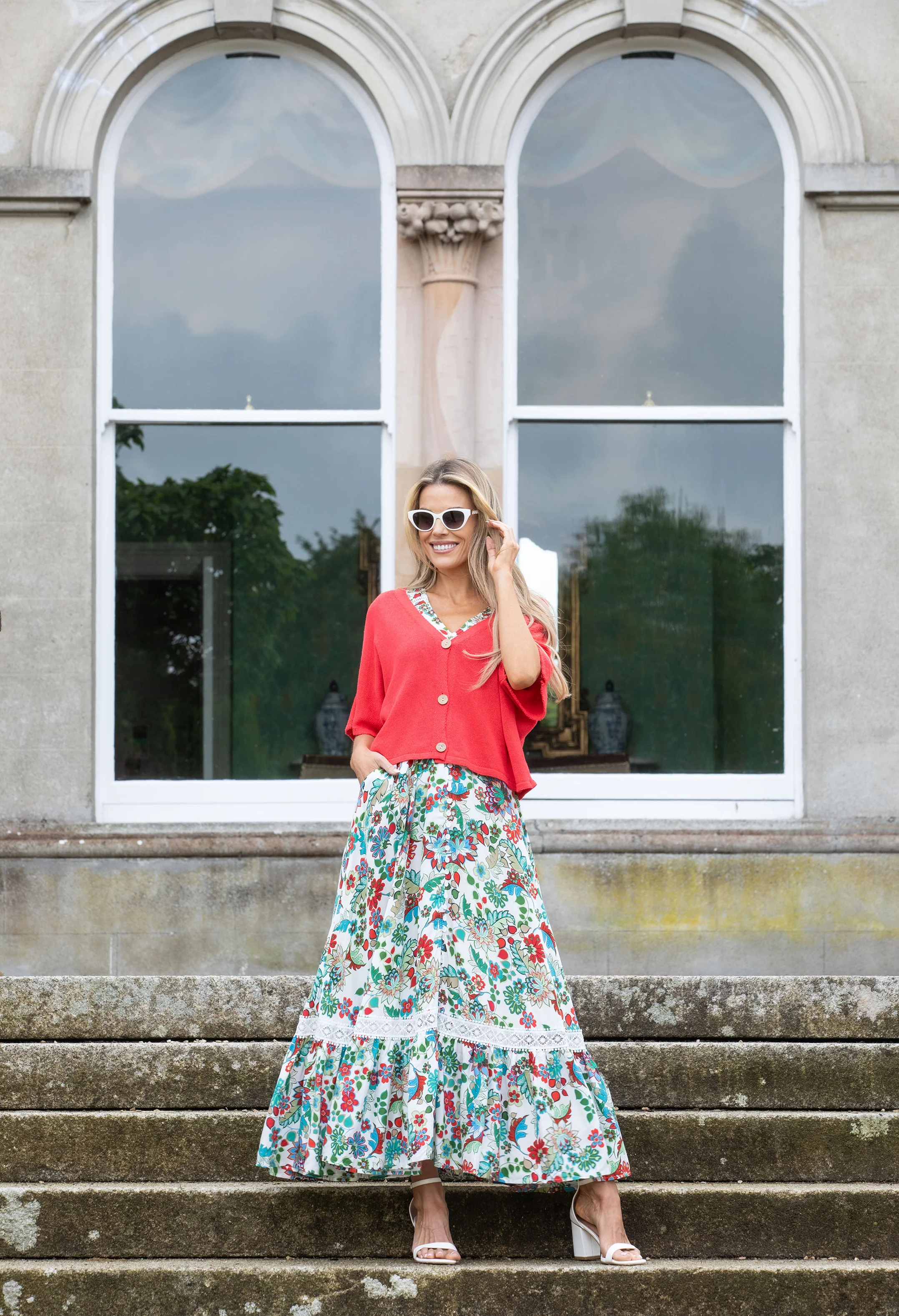Floral Crochet Detail Maxi Dress