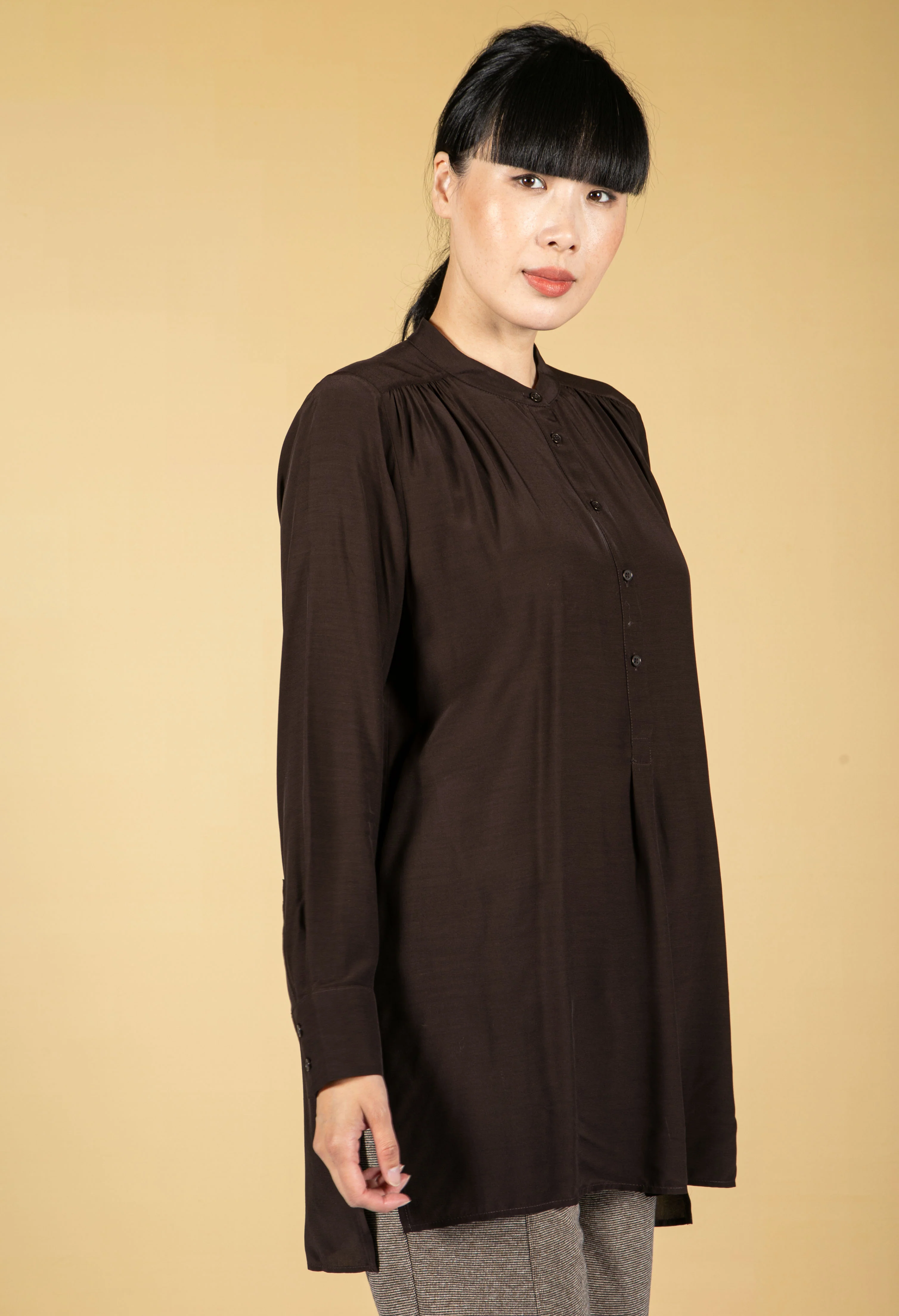 Finzena Long Blouse in Black