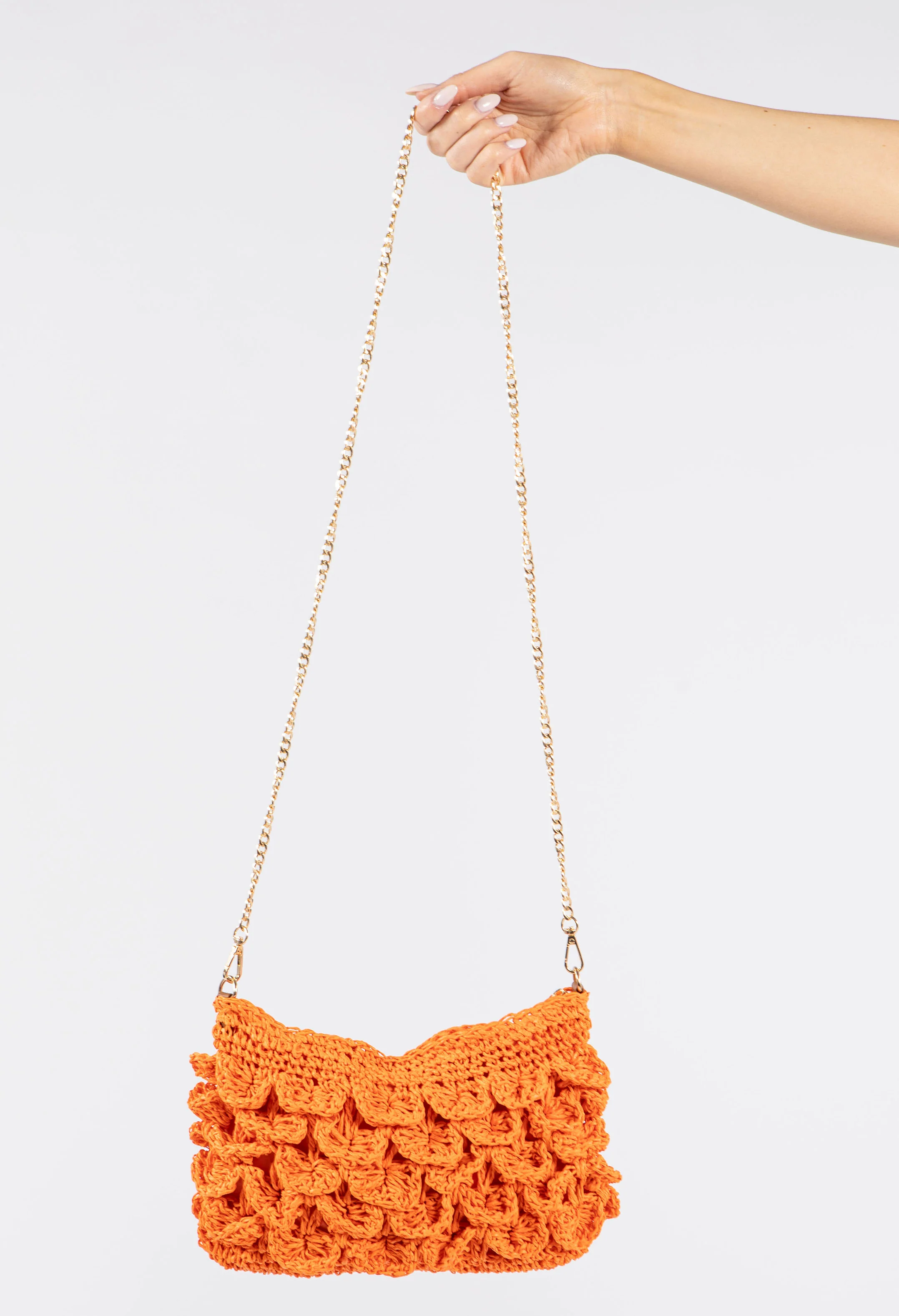 Straw Scalloped Cross Body Bag