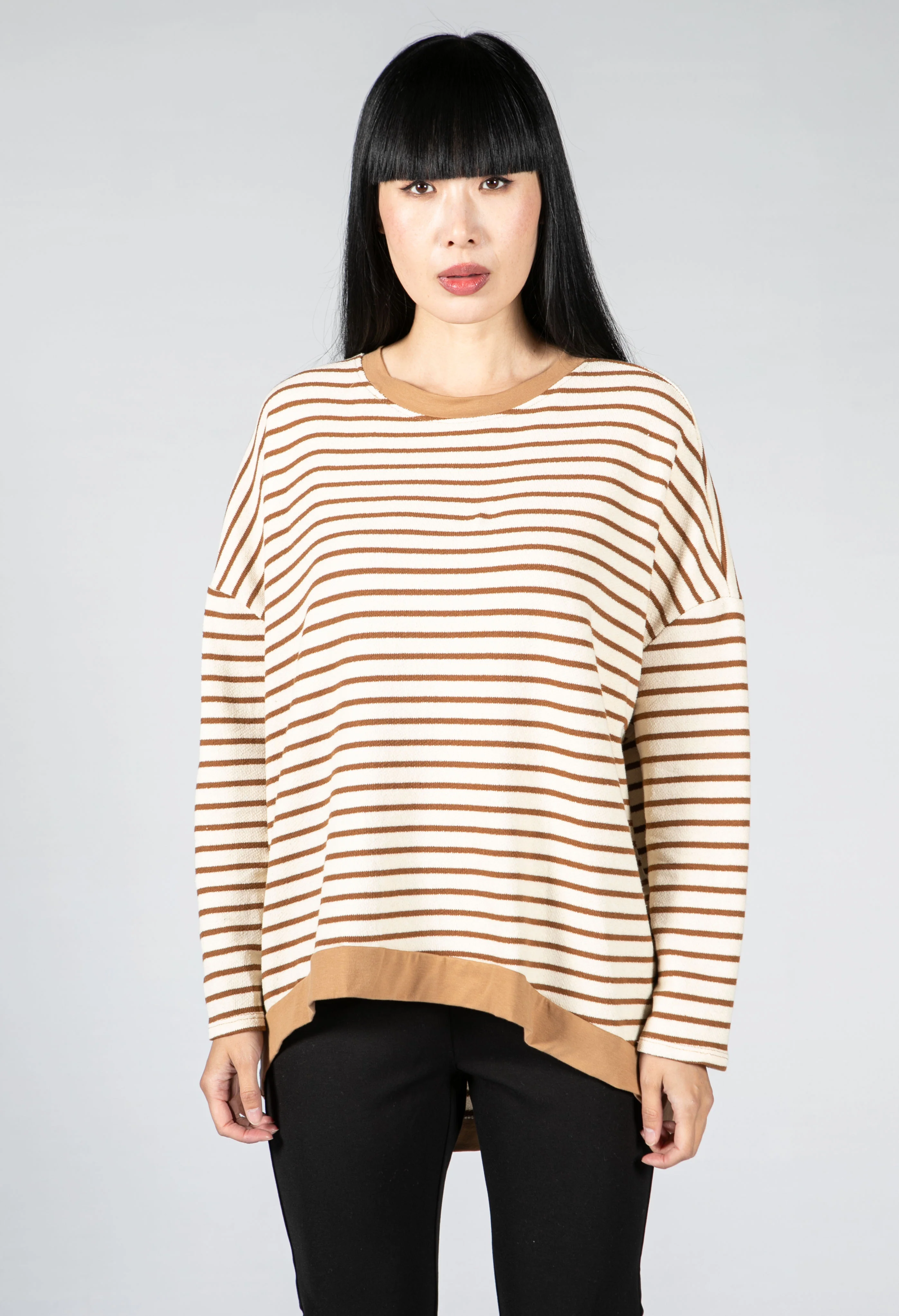 Coffee and Cream Striped Top