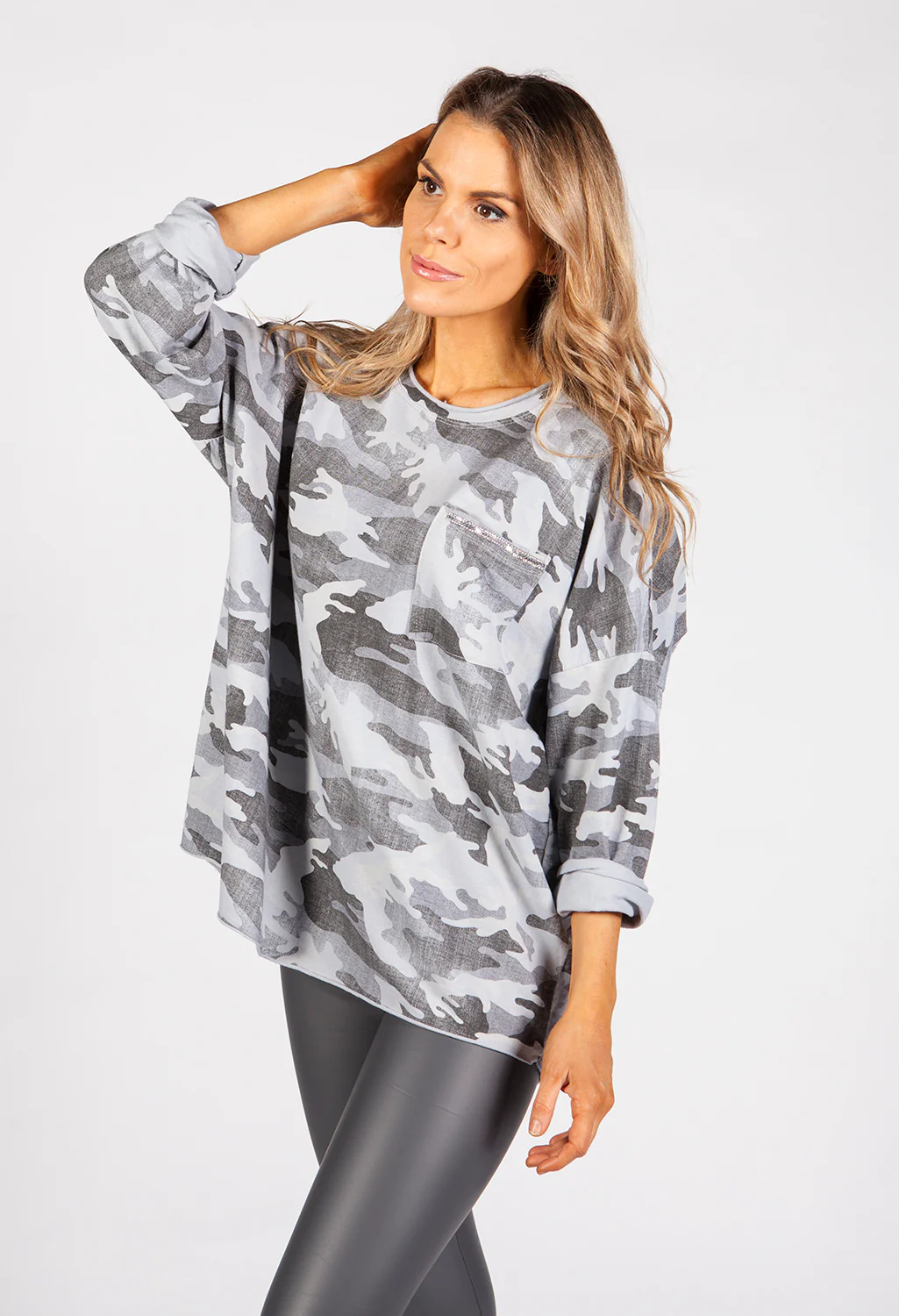 Faded Grey Camo Top