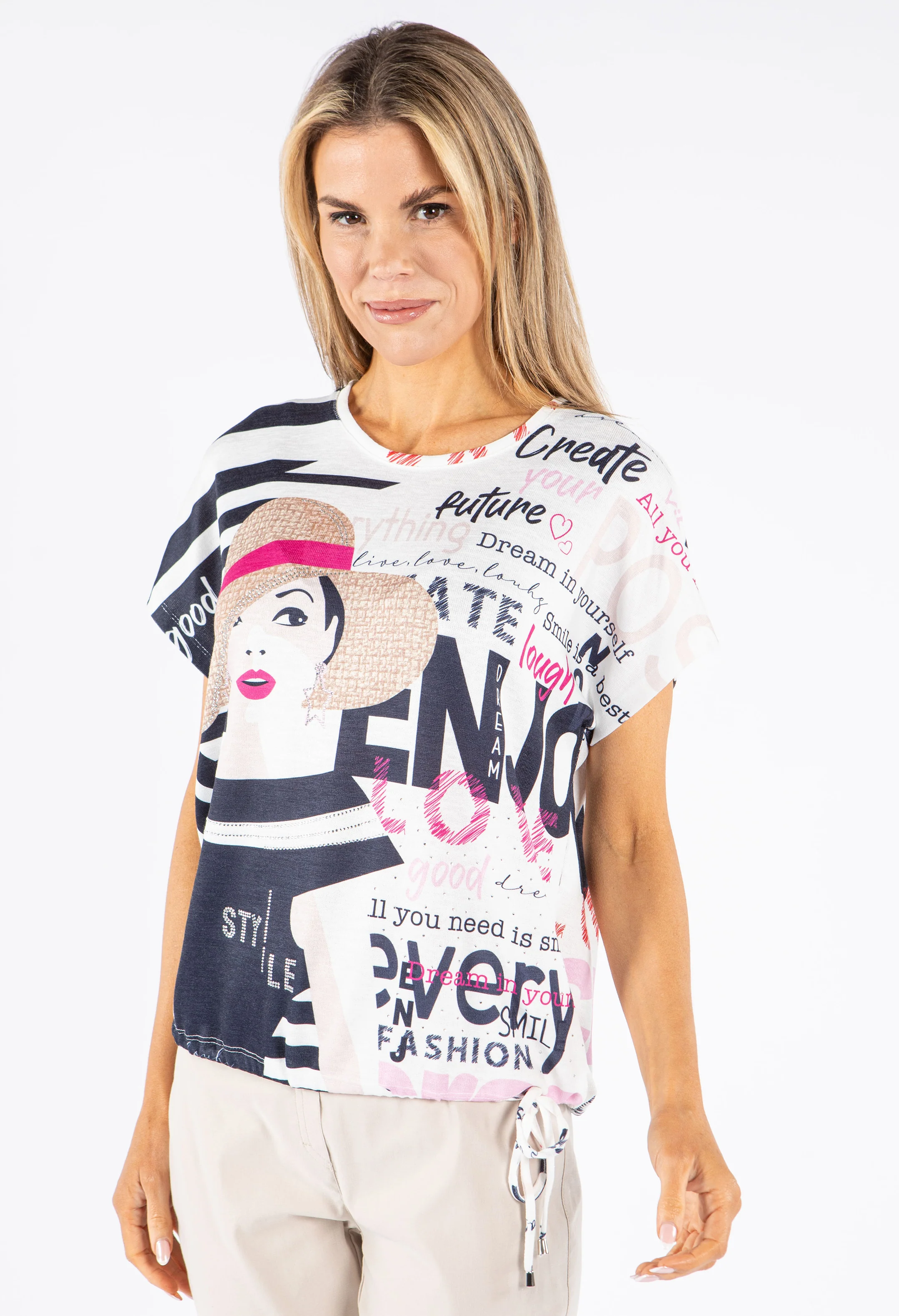 Soft Knit Graphic Printed Top