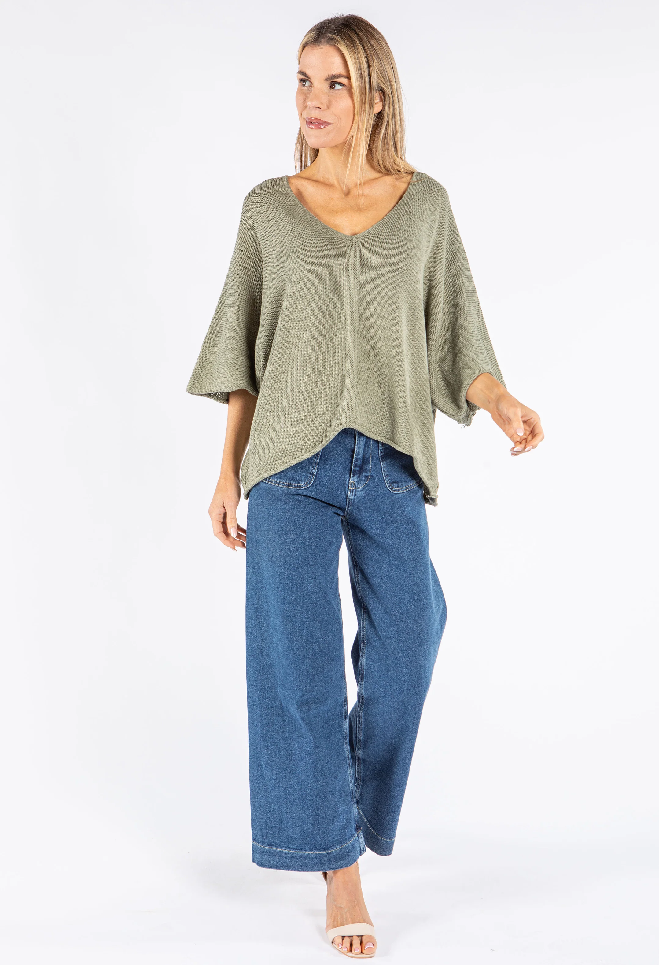 V Neck Knit Pullover
