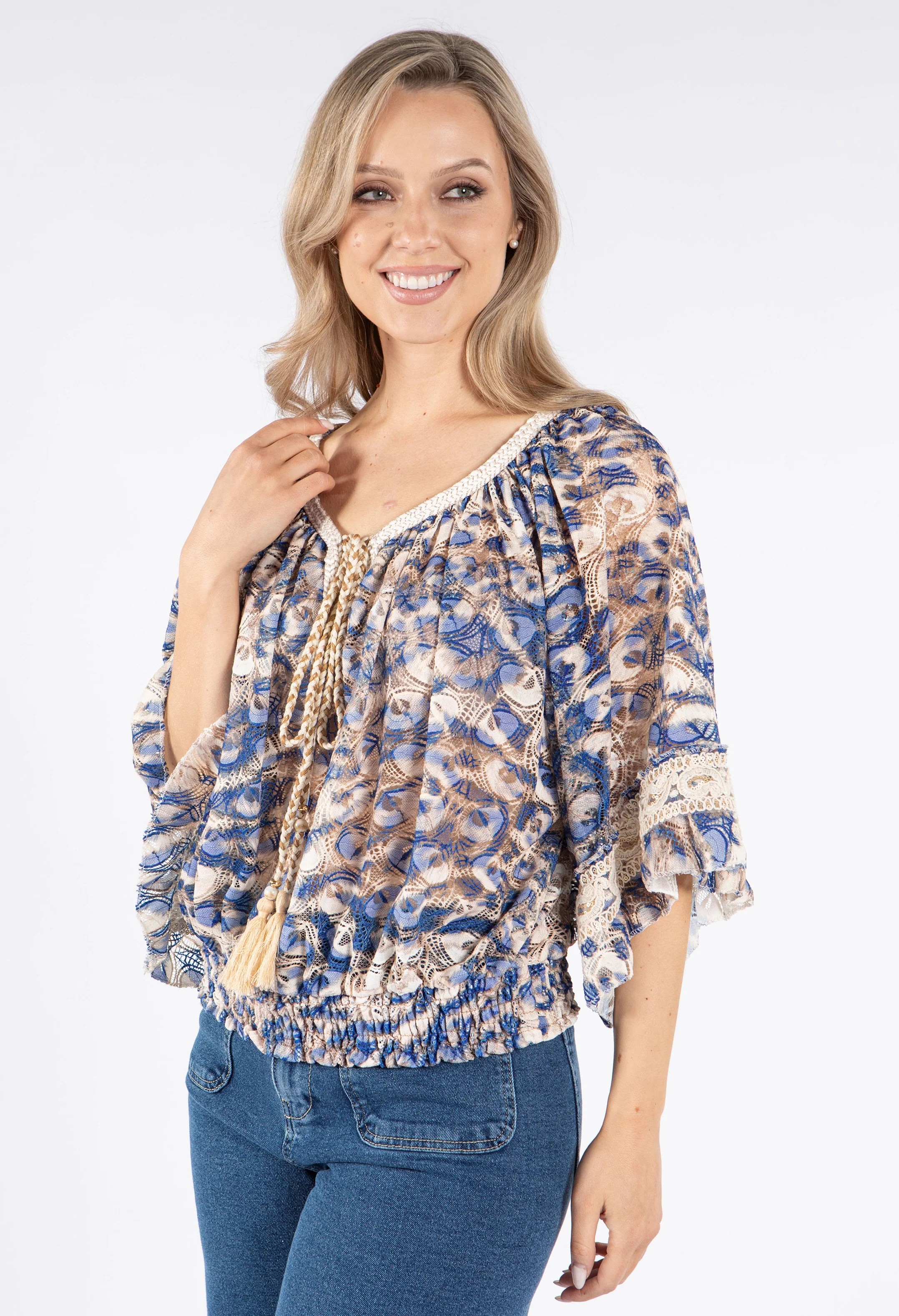 Printed Lace Blouse