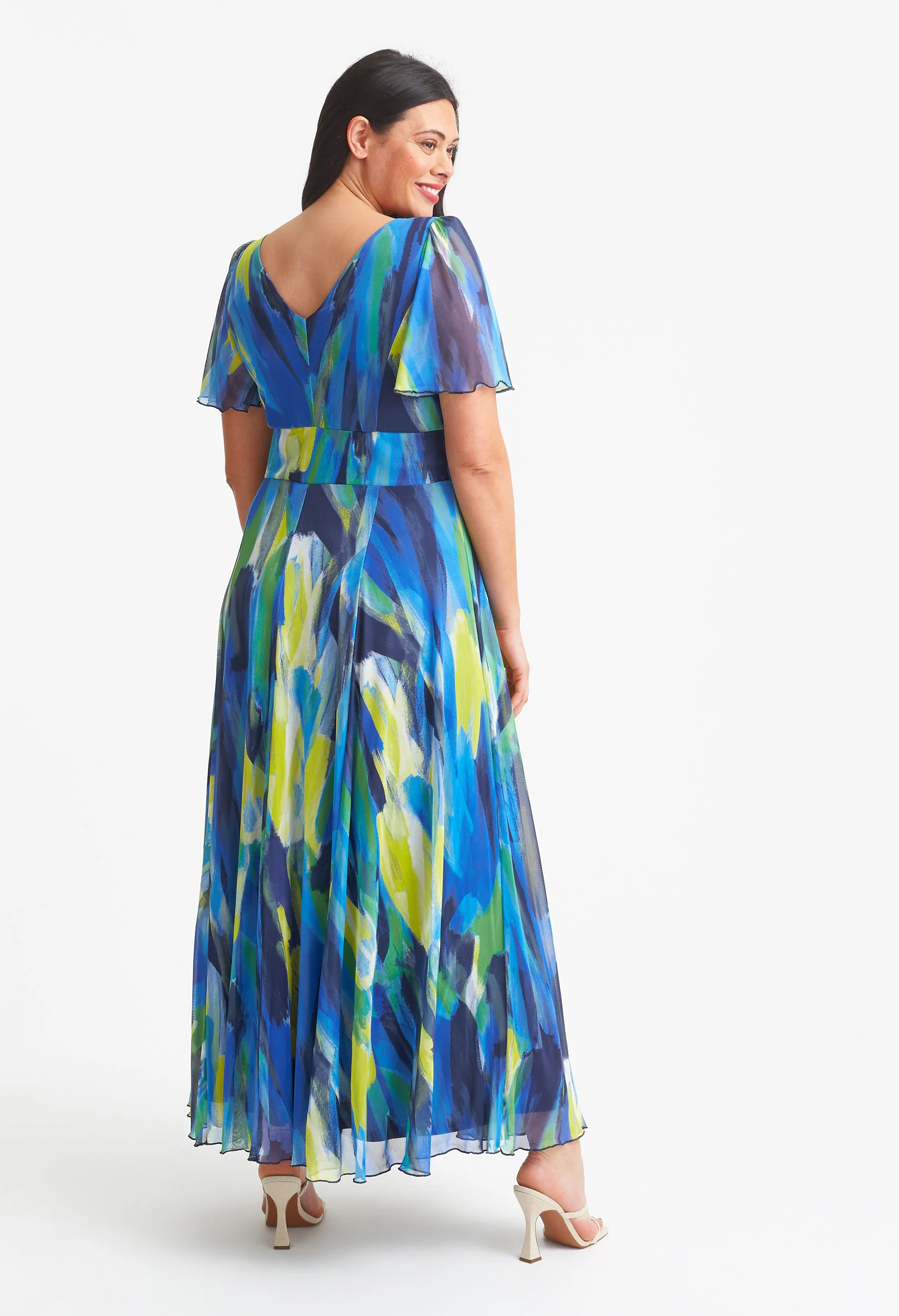 Isabelle Curve+ Angel Sleeve Maxi Dress