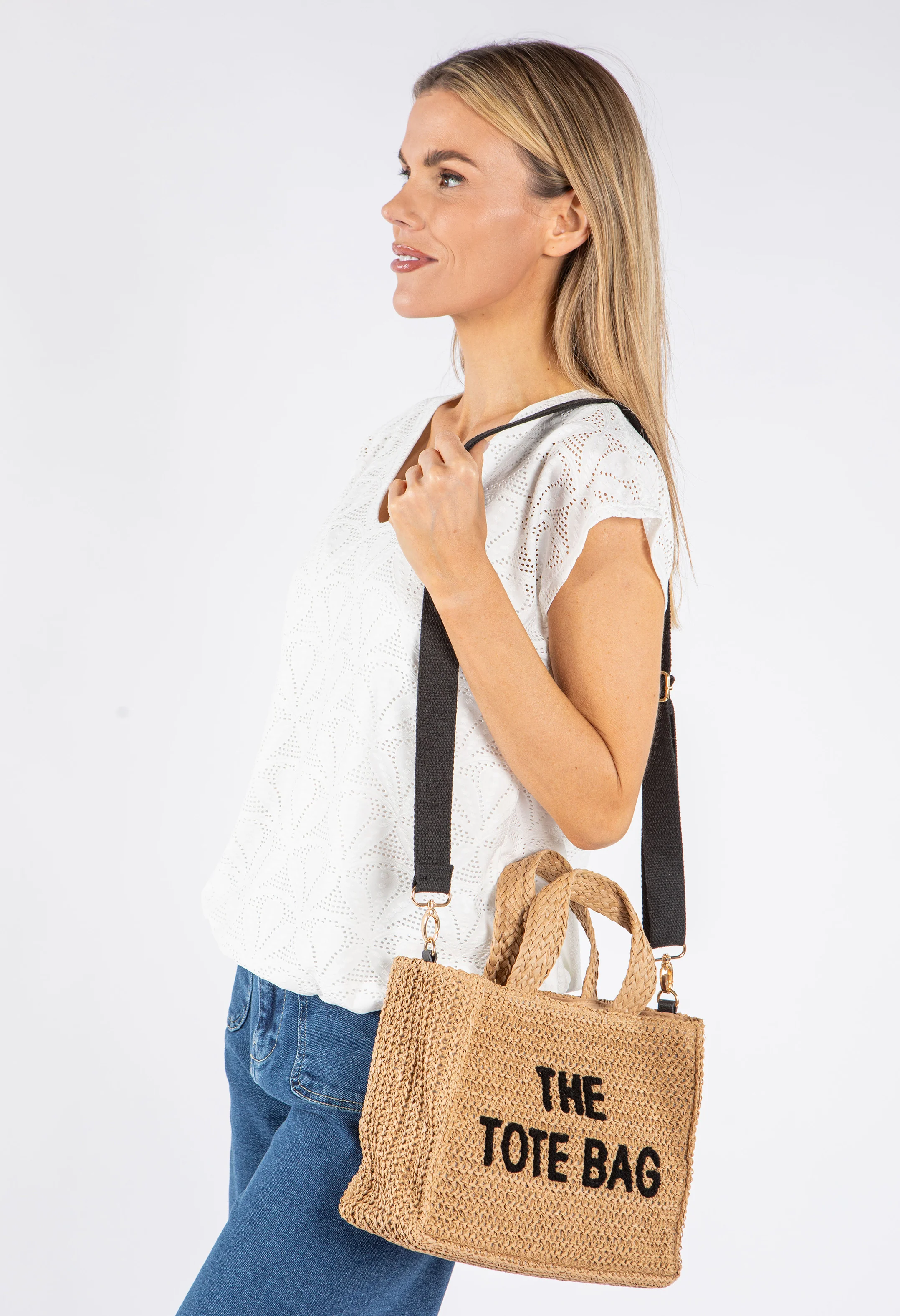 Contrast Crossbody Tote Bag