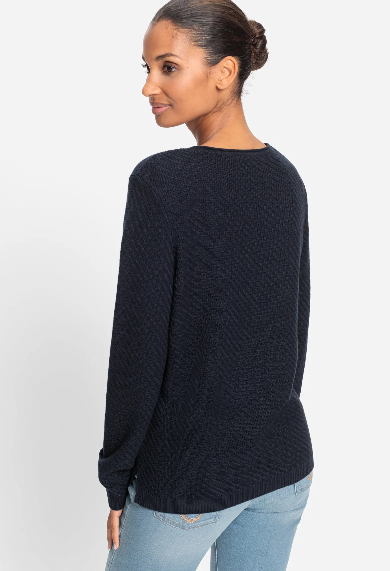 Ribbed Long Sleeve Knit Jumper