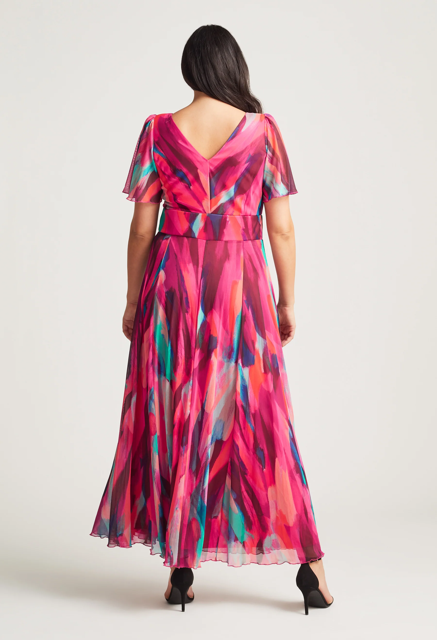 Isabelle Curve+ Angel Sleeve Maxi Dress