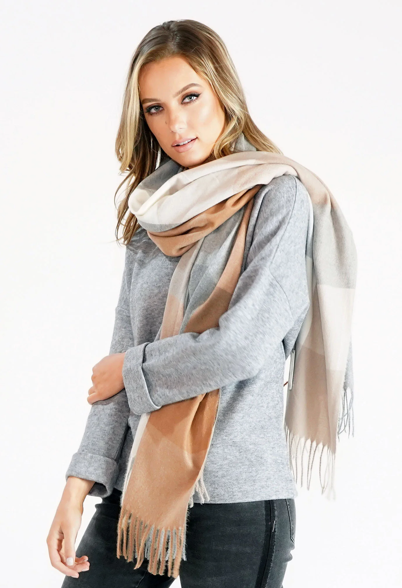 Big Check Scarf-2