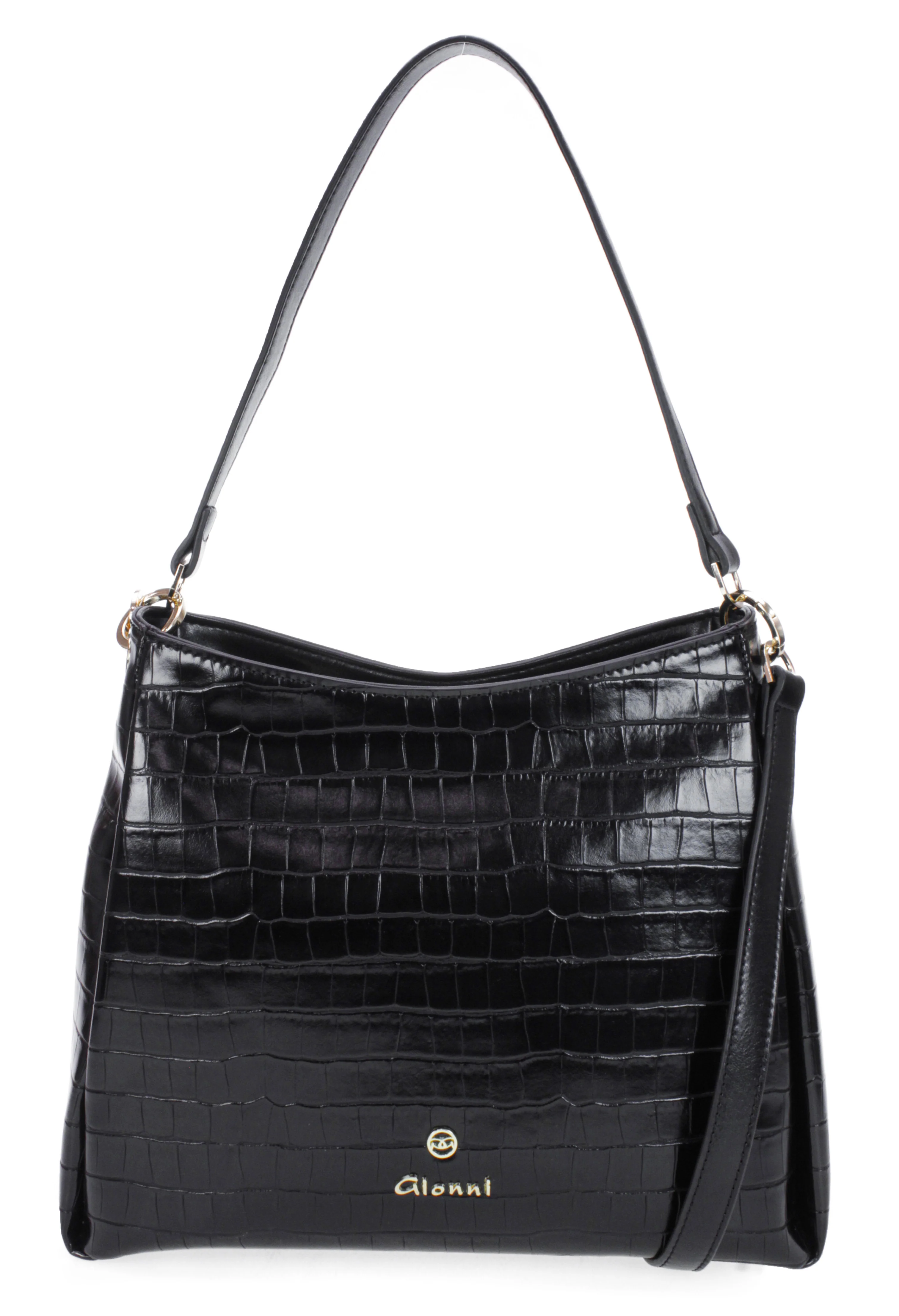 Zircon Croc Effect Shoulder Bag