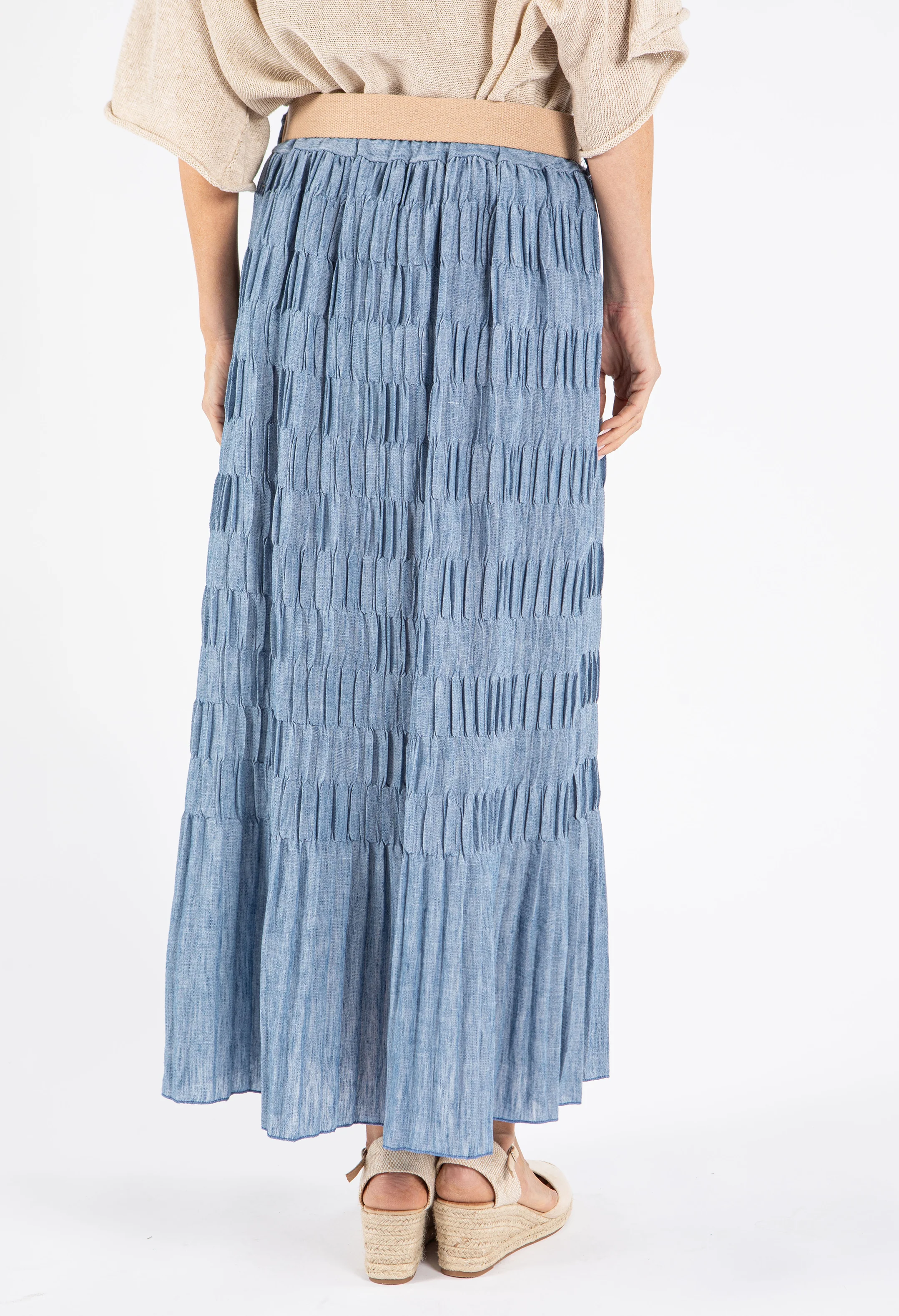 Crinkle Belted Skirt
