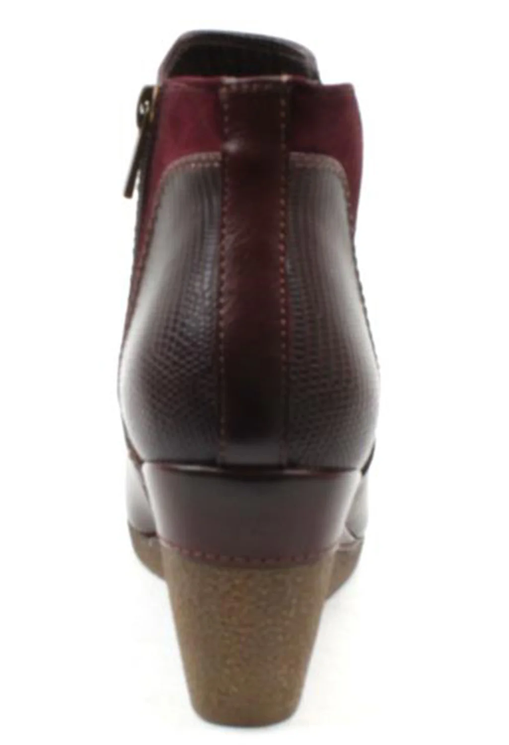Mulberry LEATHER LOOK SIDE ZIP WEDGE ANKLE BOOT