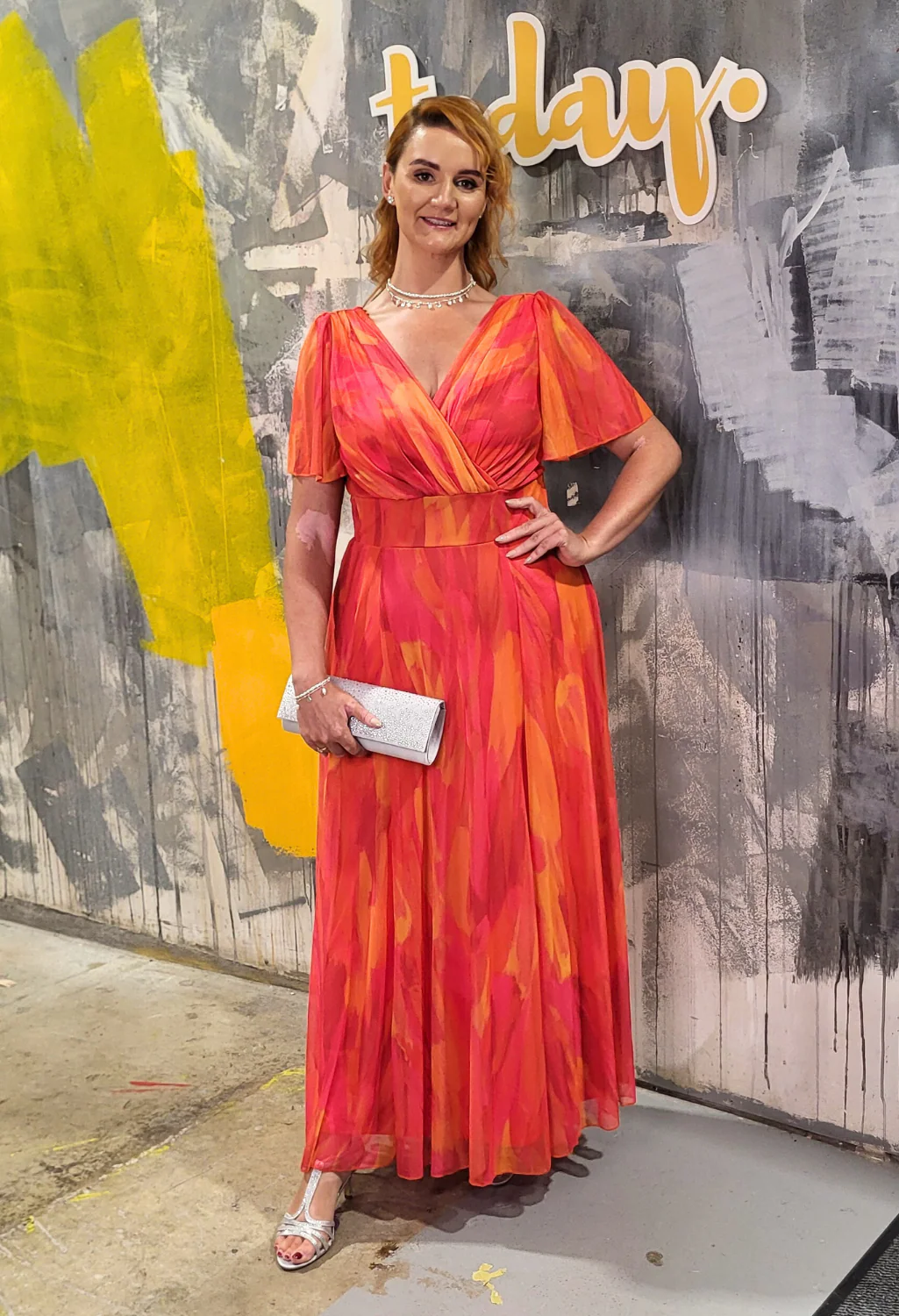 Isabelle Curve+ Angel Sleeve Maxi Dress