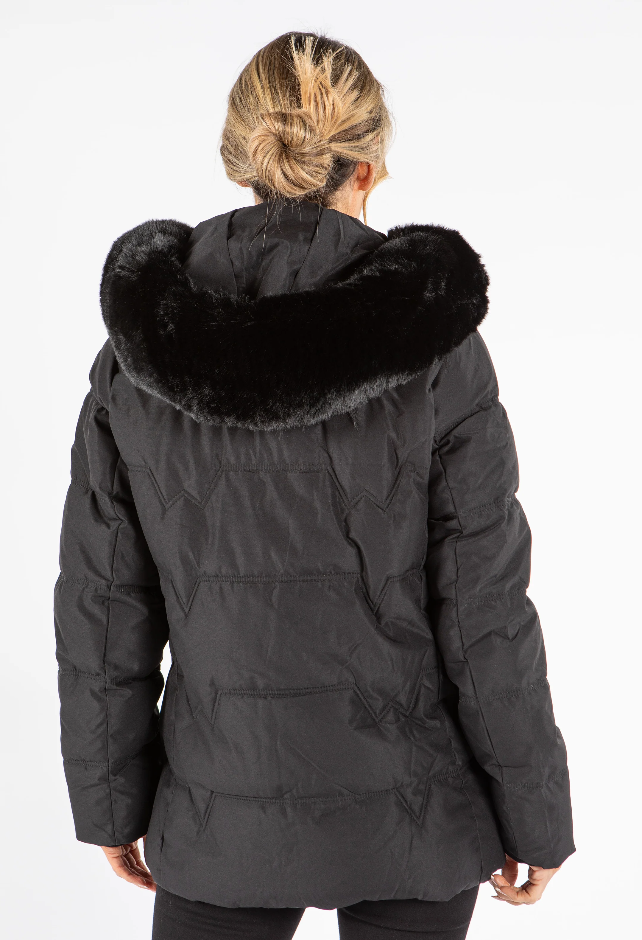 Fur Lined Hooded Coat