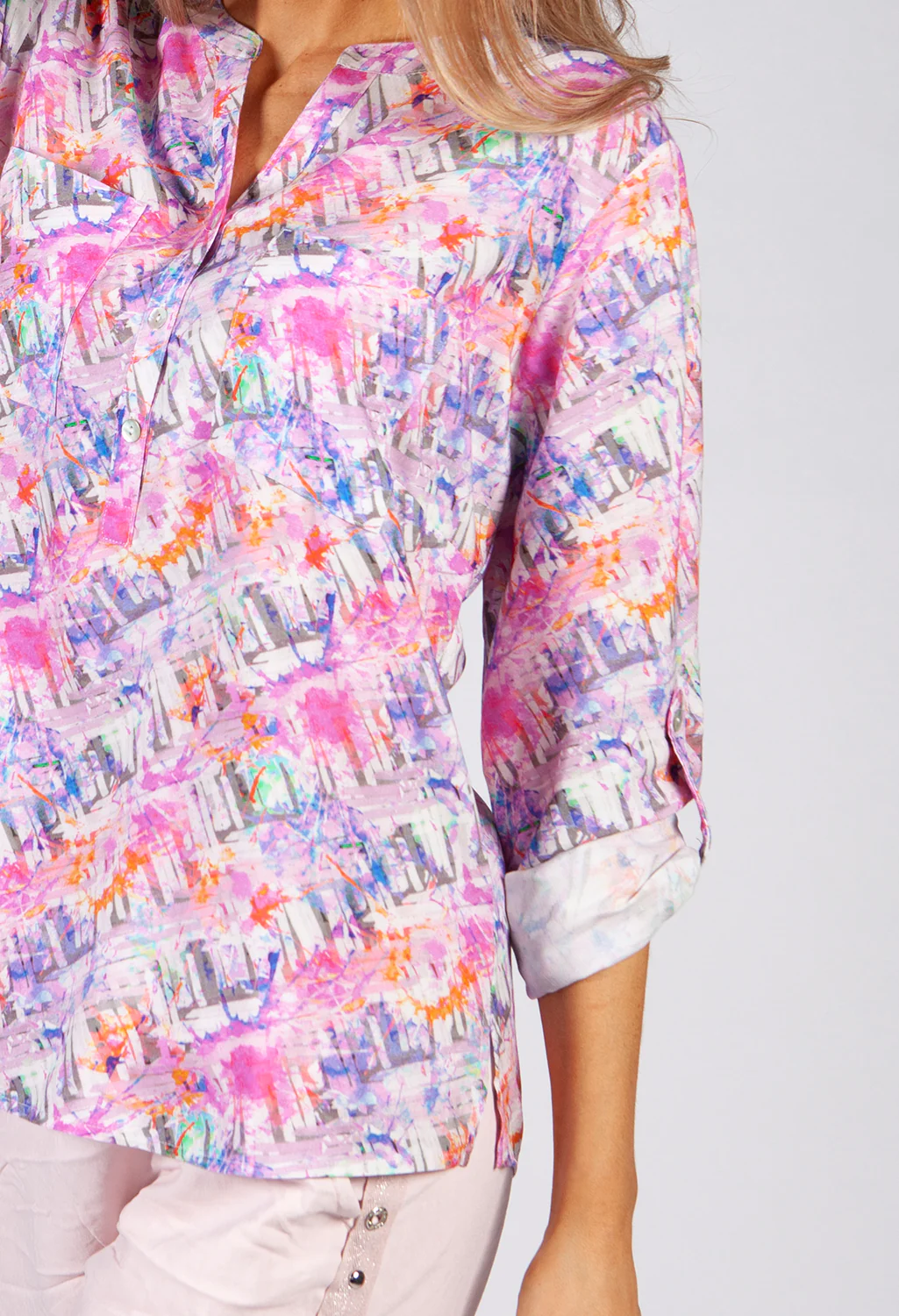 Pink Abstract Print Shirt