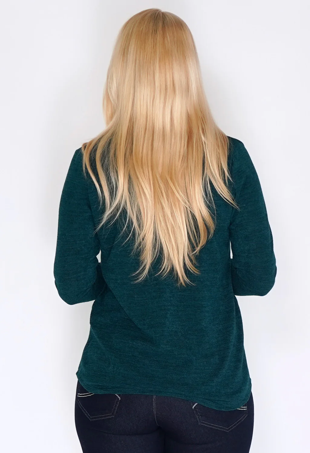 Sophie B Green Tunic Style Knit with Diamante Details