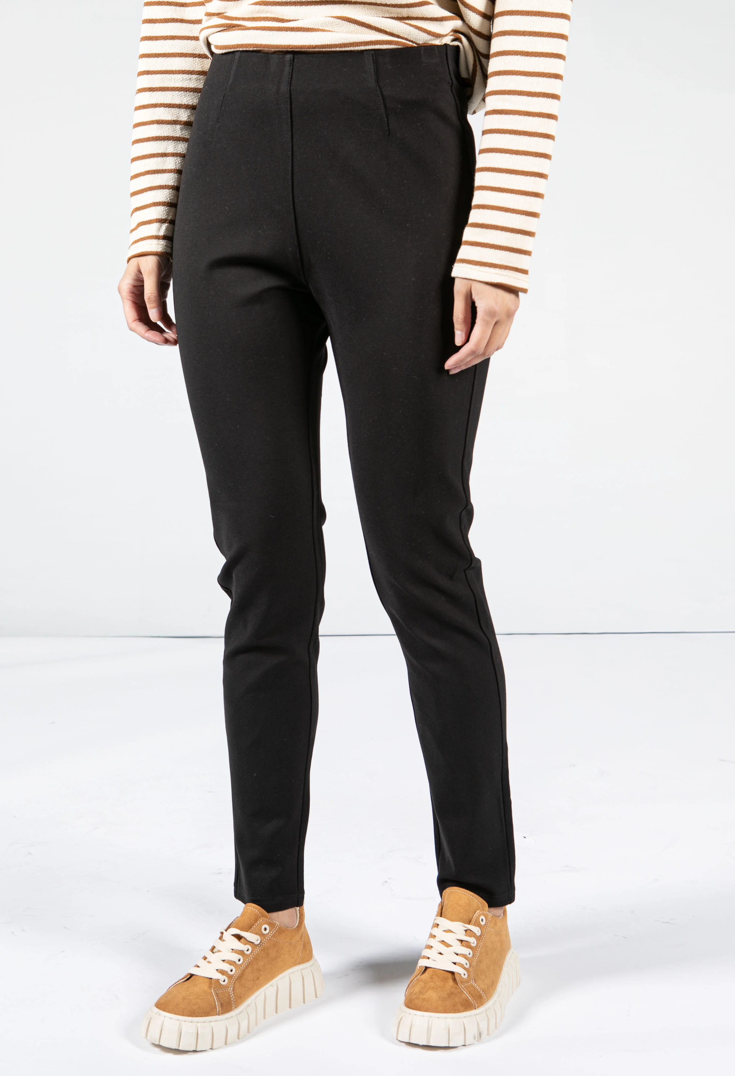Black Slim Leg Pull On Trousers