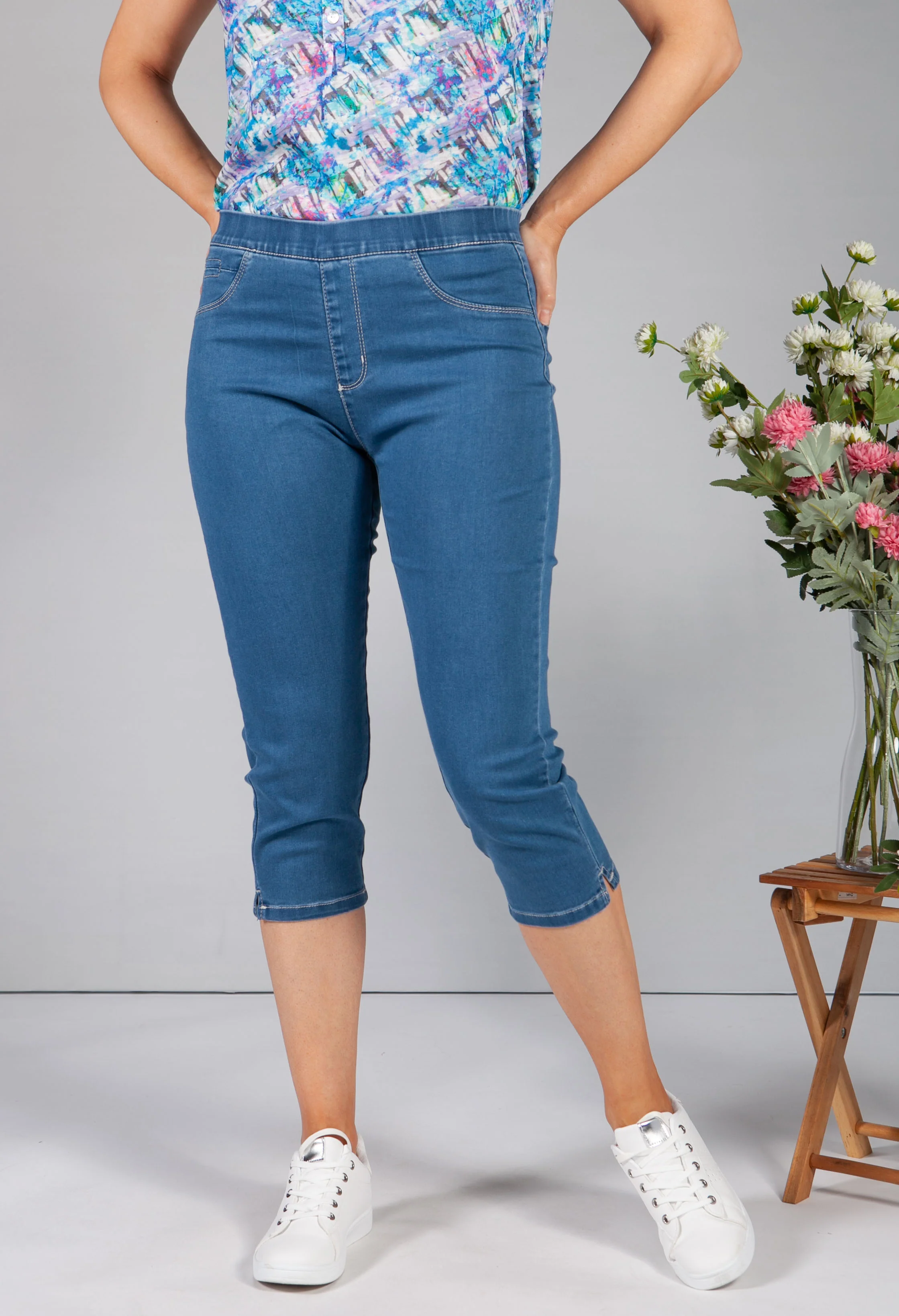 Blue Denim Pull on Jeans