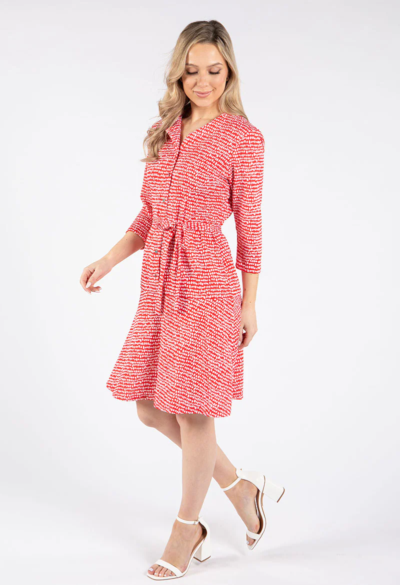 Polka Dotted Shirt Dress