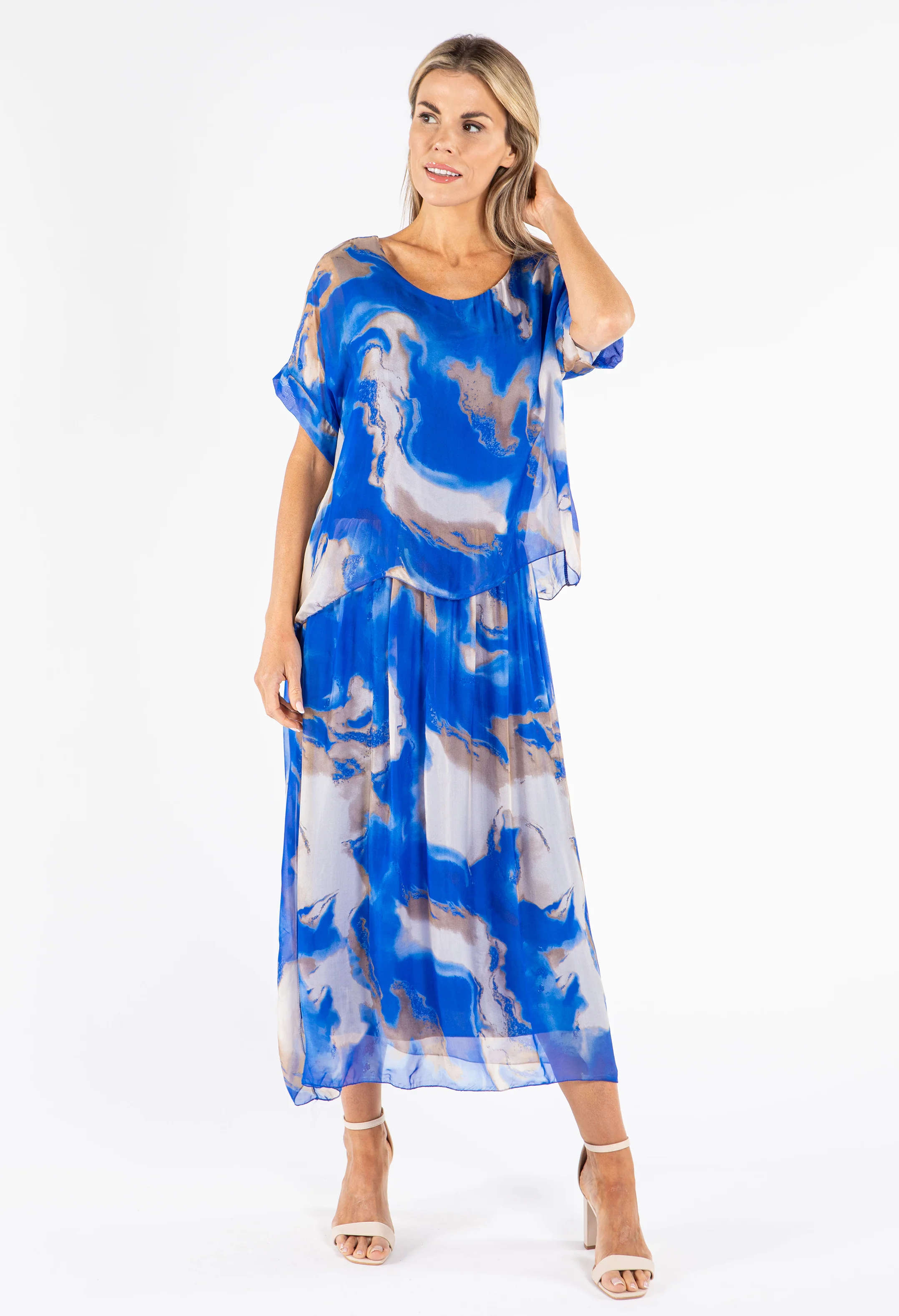 Pop Over Silk Waterfall Dress
