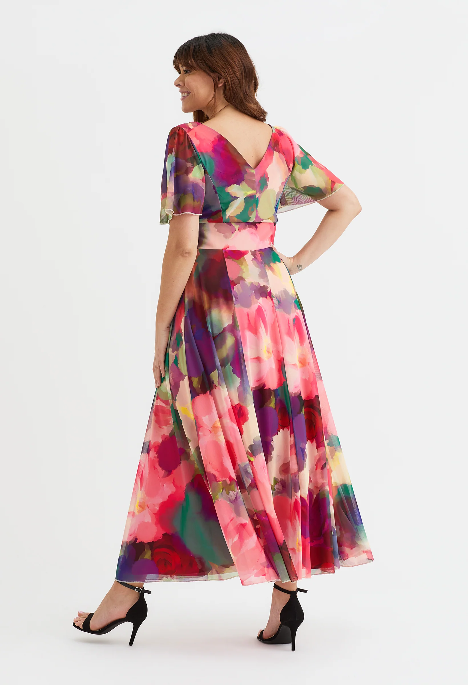 Isabelle Curve+ Angel Sleeve Maxi Dress