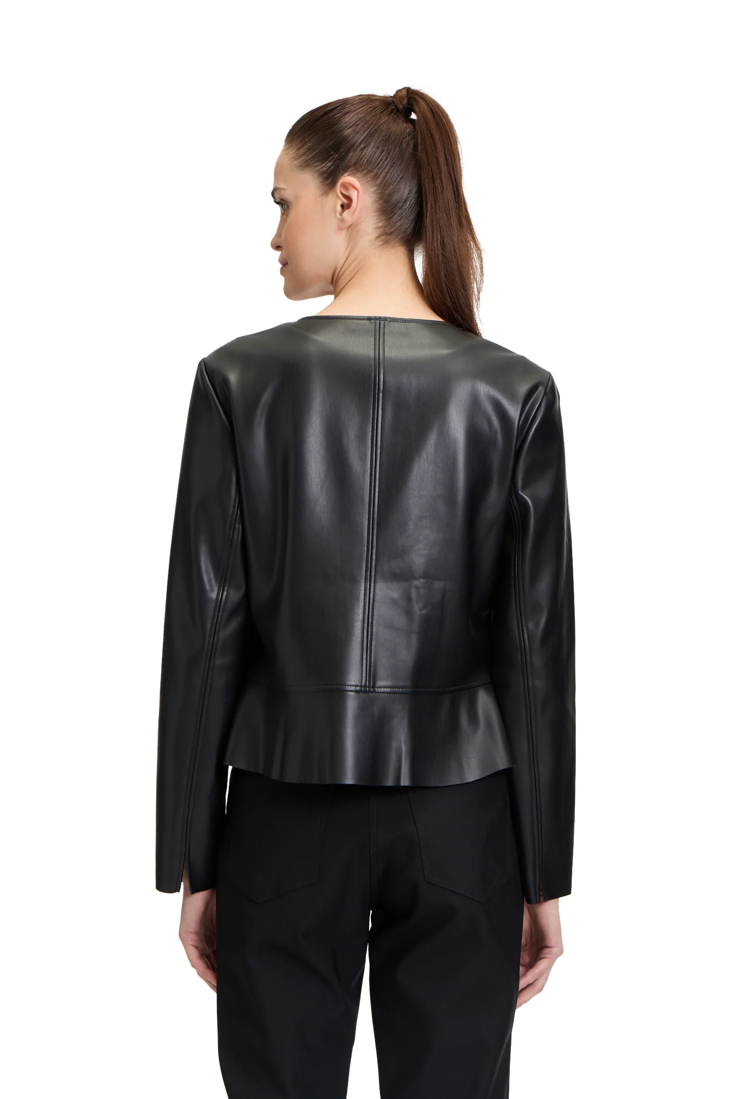 Faux Leather Blazer Jacket