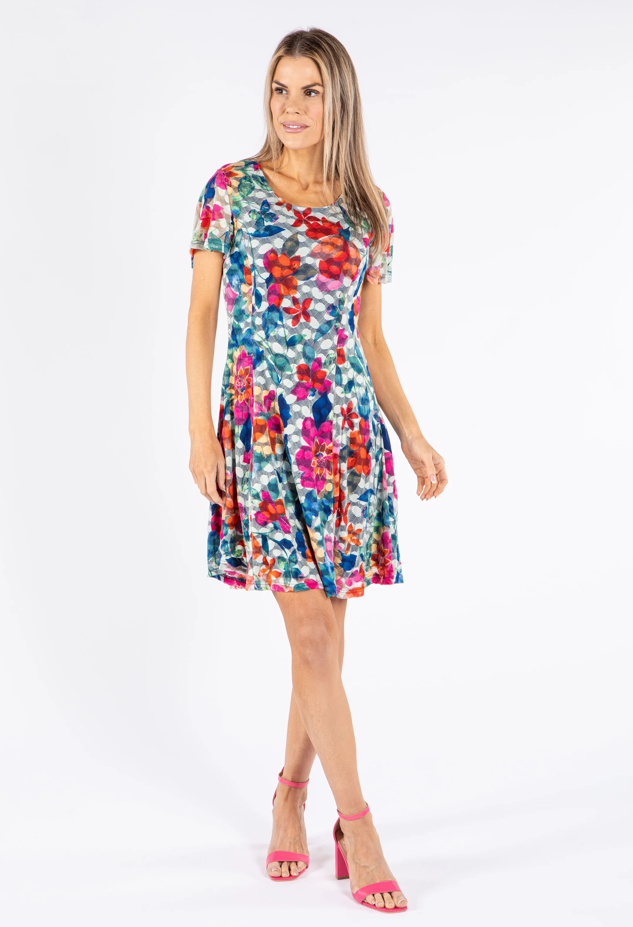 Printed Lace Floral Dress