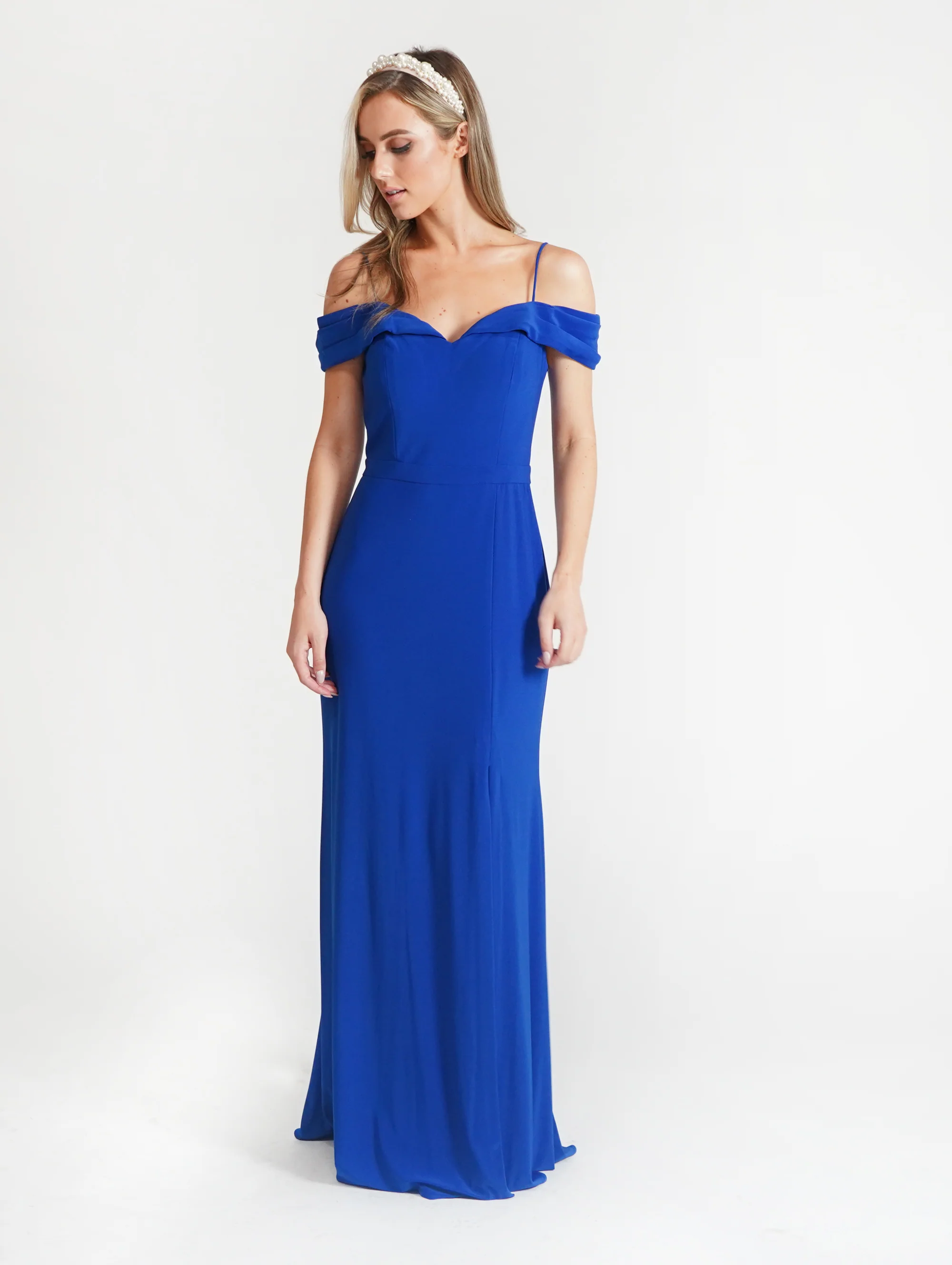 Royal Blue Off Shoulder Dress