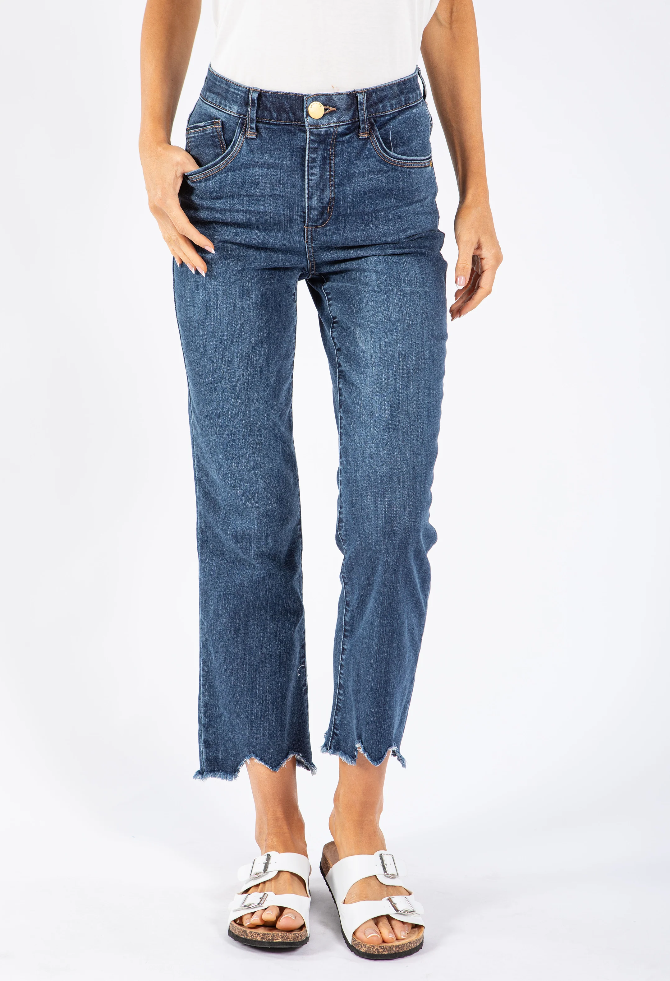 AbSolution Skyrise Barely Boot Jean with Scallop Hem