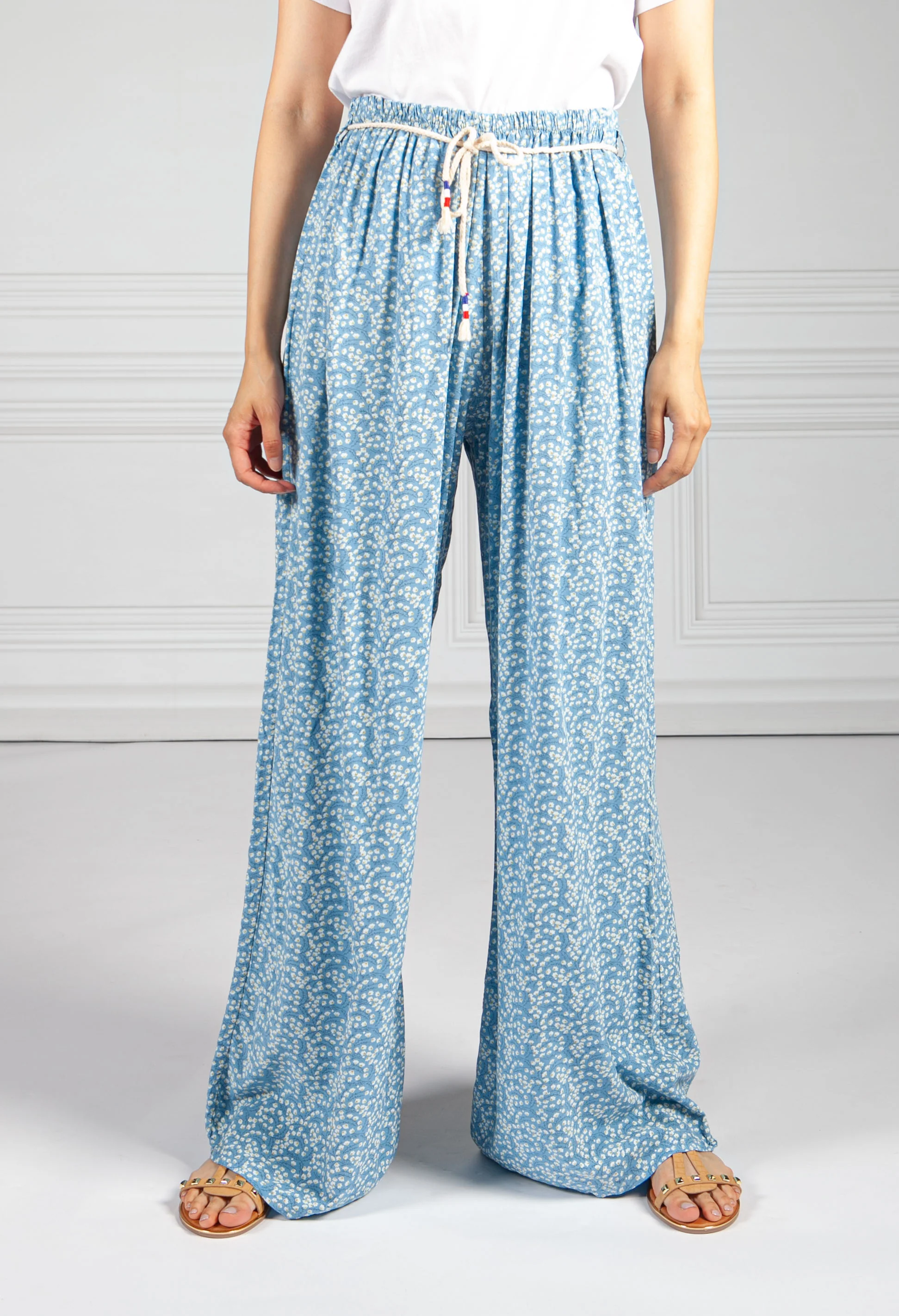 Blue Mini Bloom Wide Leg Trousers