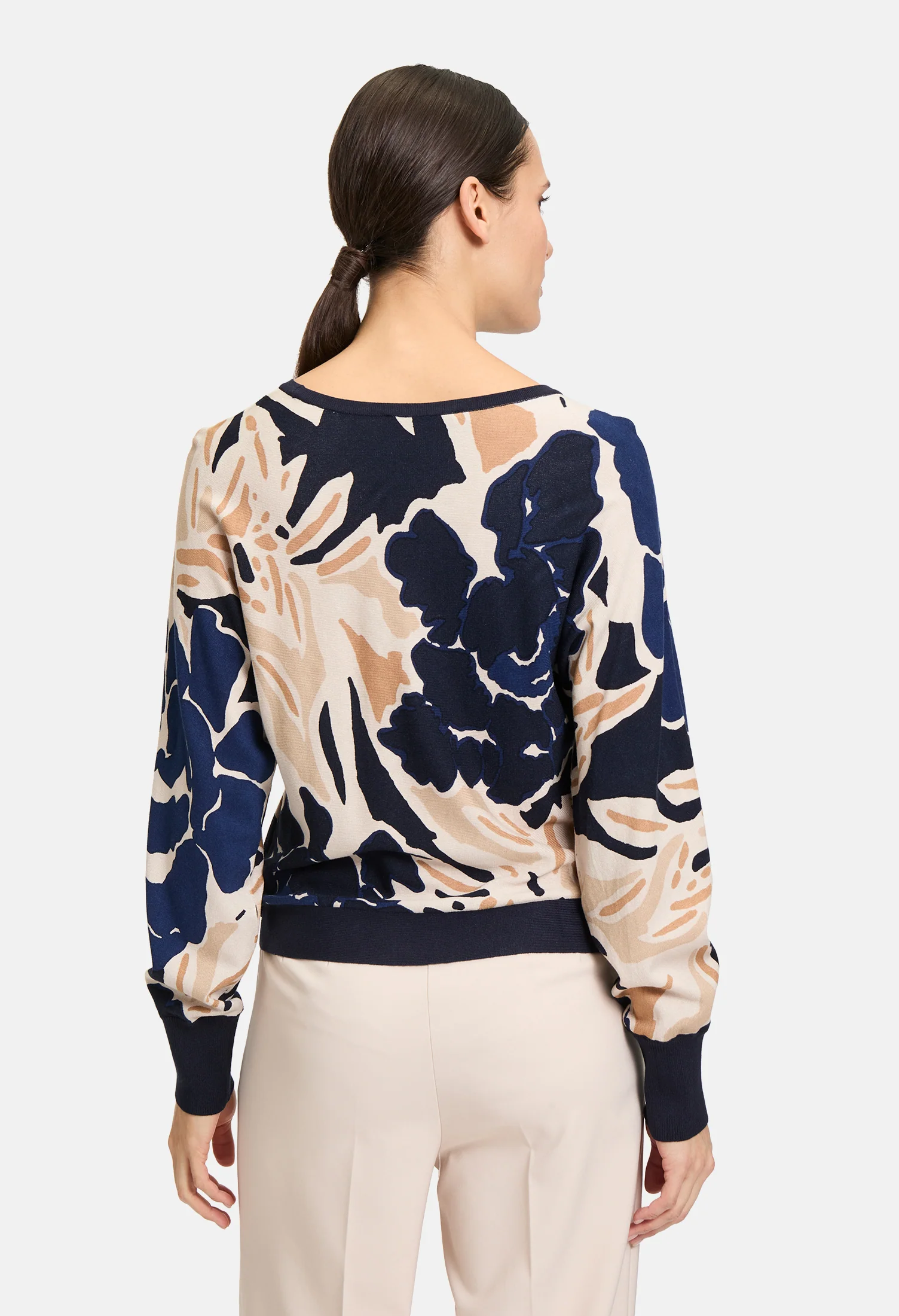 Fine Knit Floral Tie Waist Jumper
