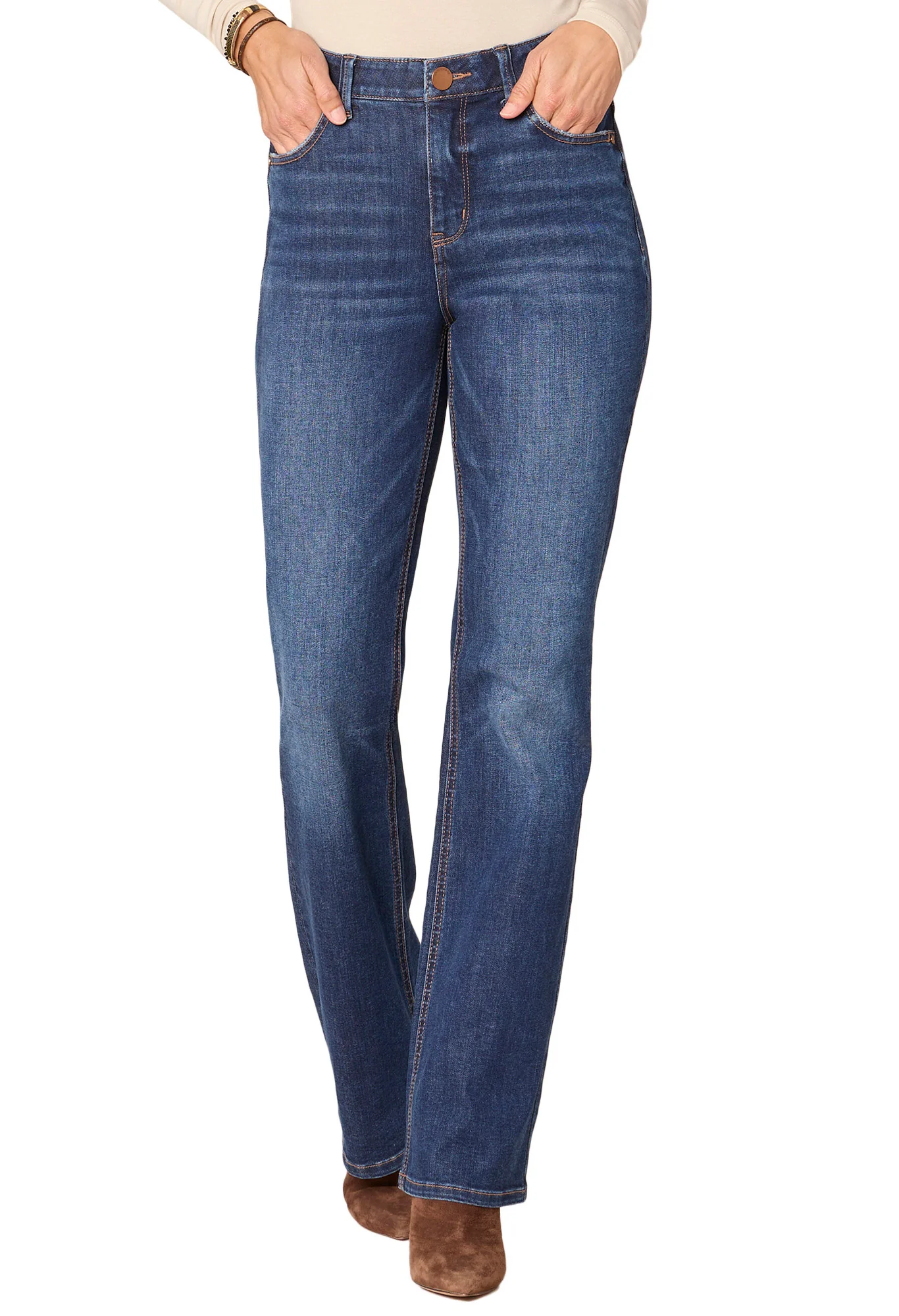 Absolution High Rise Rhinestone Cascading D Itty Bitty Boot Jeans