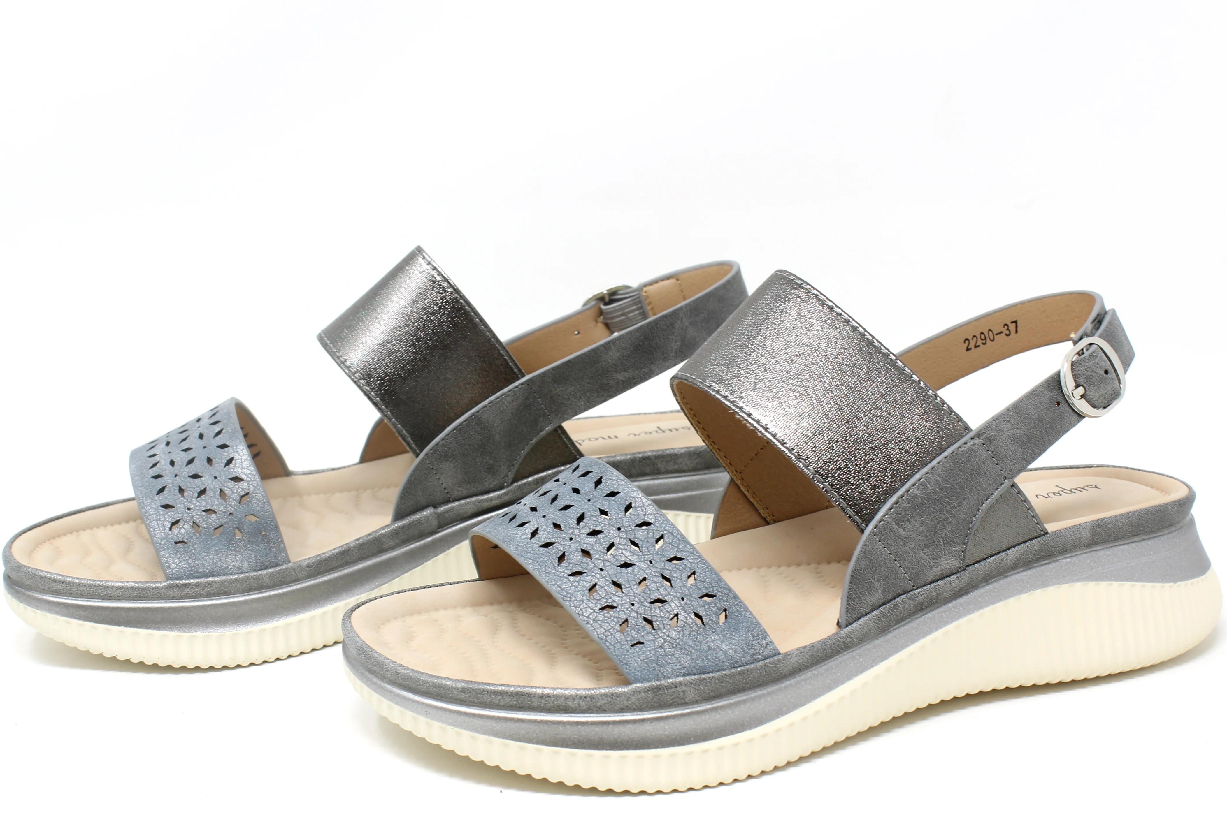 Double Strap Cut Out Detail Sandal