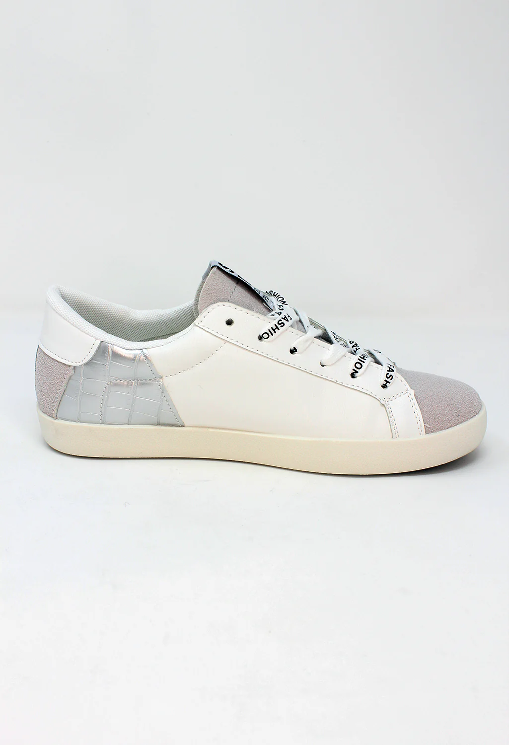 Silver Fashion Laced Trainers