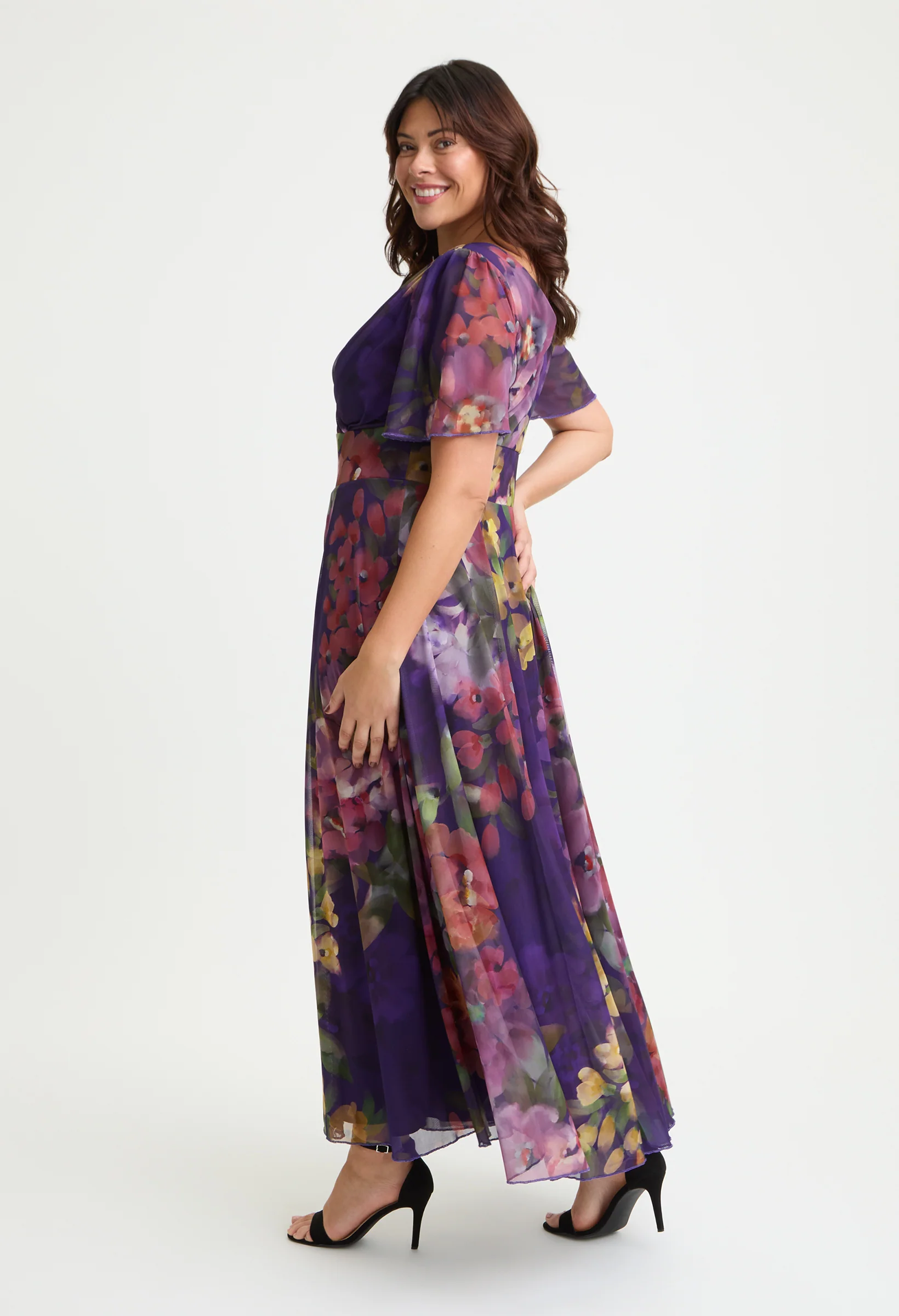 Isabelle Curve+ Angel Sleeve Maxi Dress