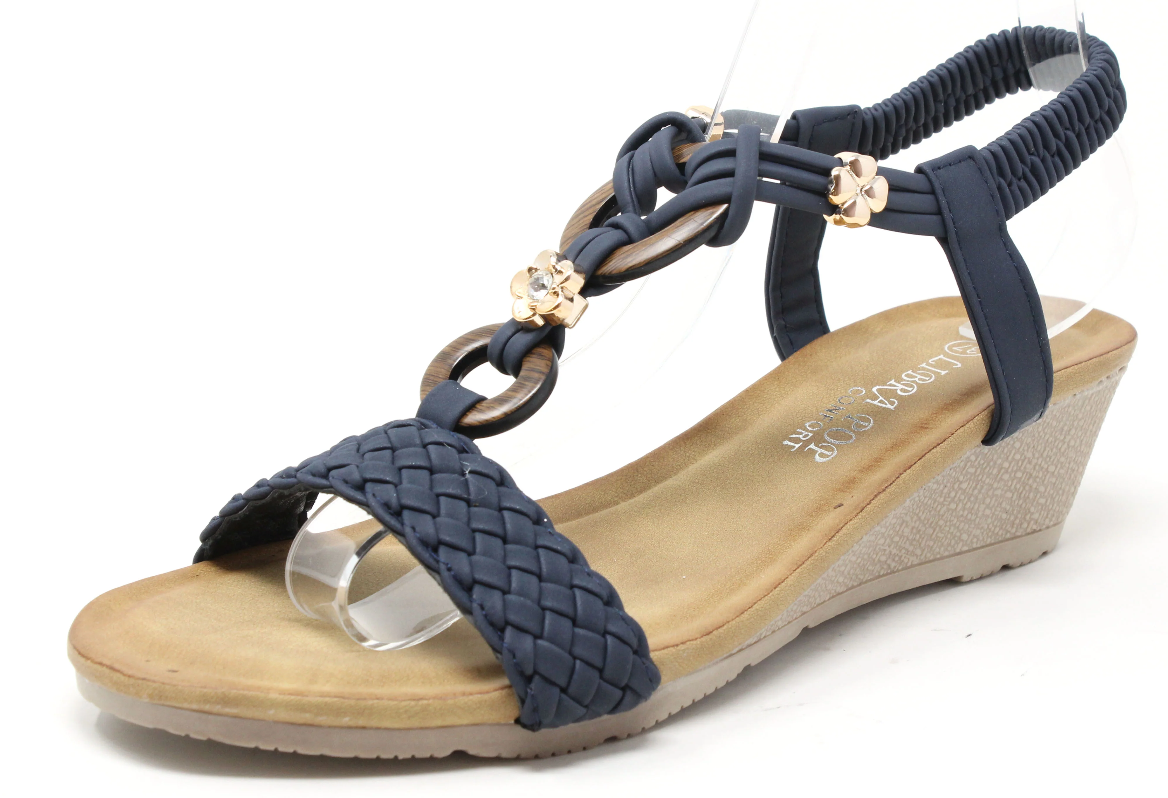 Wooden Look Beaded Sandal