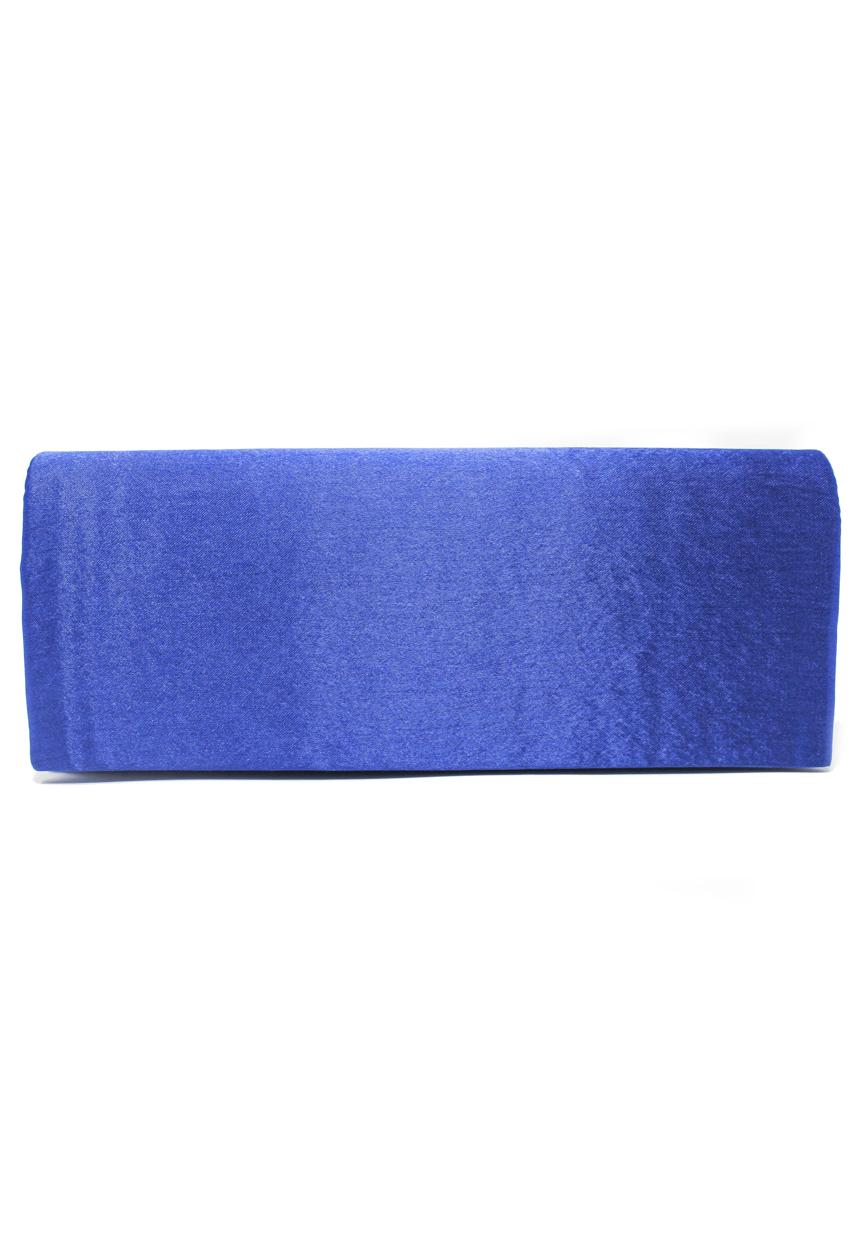 SATIN CLUTCH BAG IN SAPPHIRE BLUE